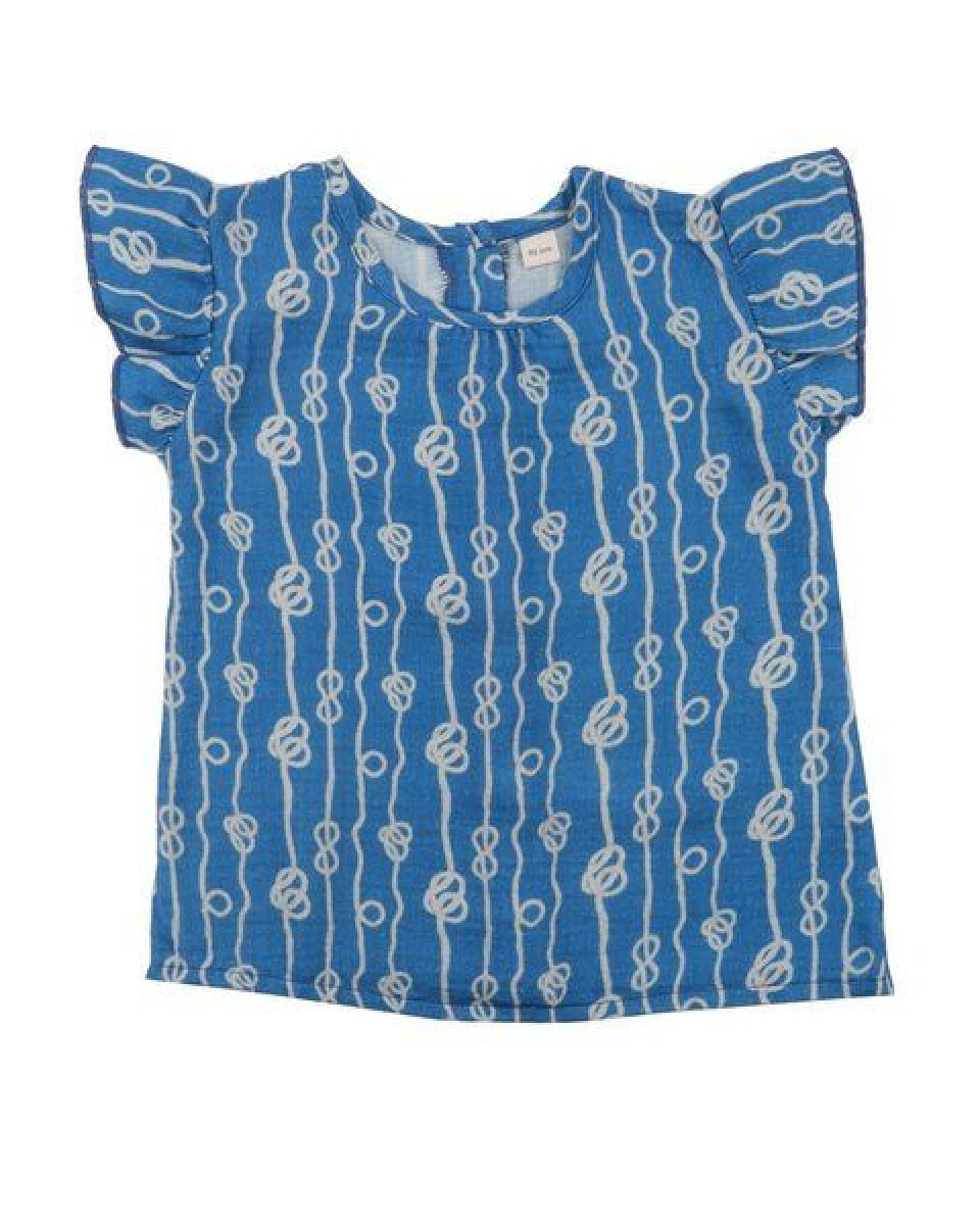 Baby Bluse GOTS zertifiziert, Bio-Baumwolle, dunkelblau, Sailor-Knot-Design, kurzarm, weich – Walkiddy – Ansicht 2