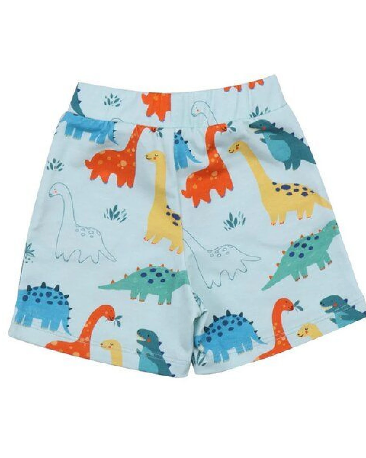 Baby Shorts GOTS zertifiziert Bio-Baumwolle mit Elasthan, Blau, Dinosaurier-Muster, Walkiddy – Ansicht 3