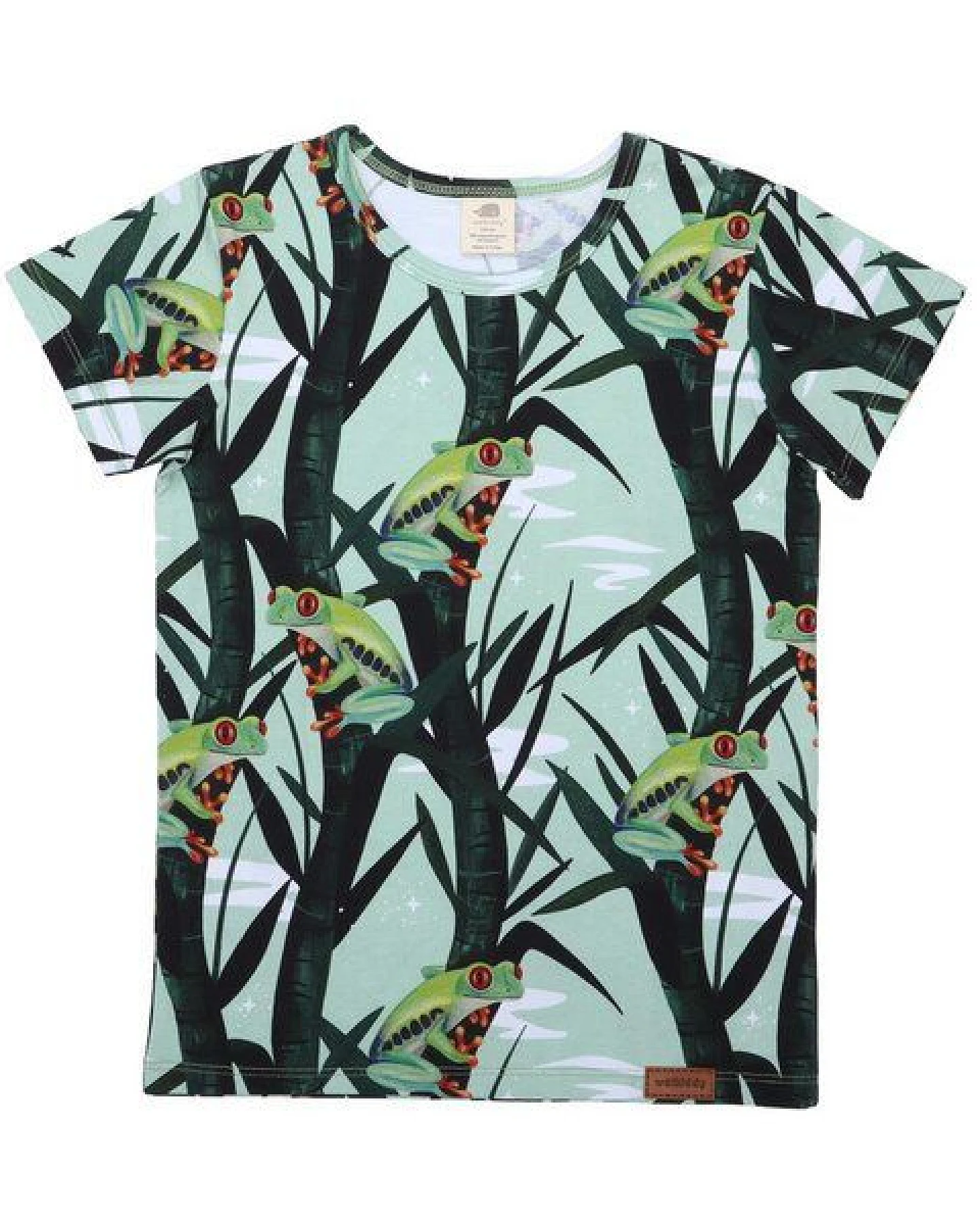 Baby T-Shirt GOTS zertifiziert – Grün mit Froschmotiv, Kurzarm, weich & bequem – Ansicht 2