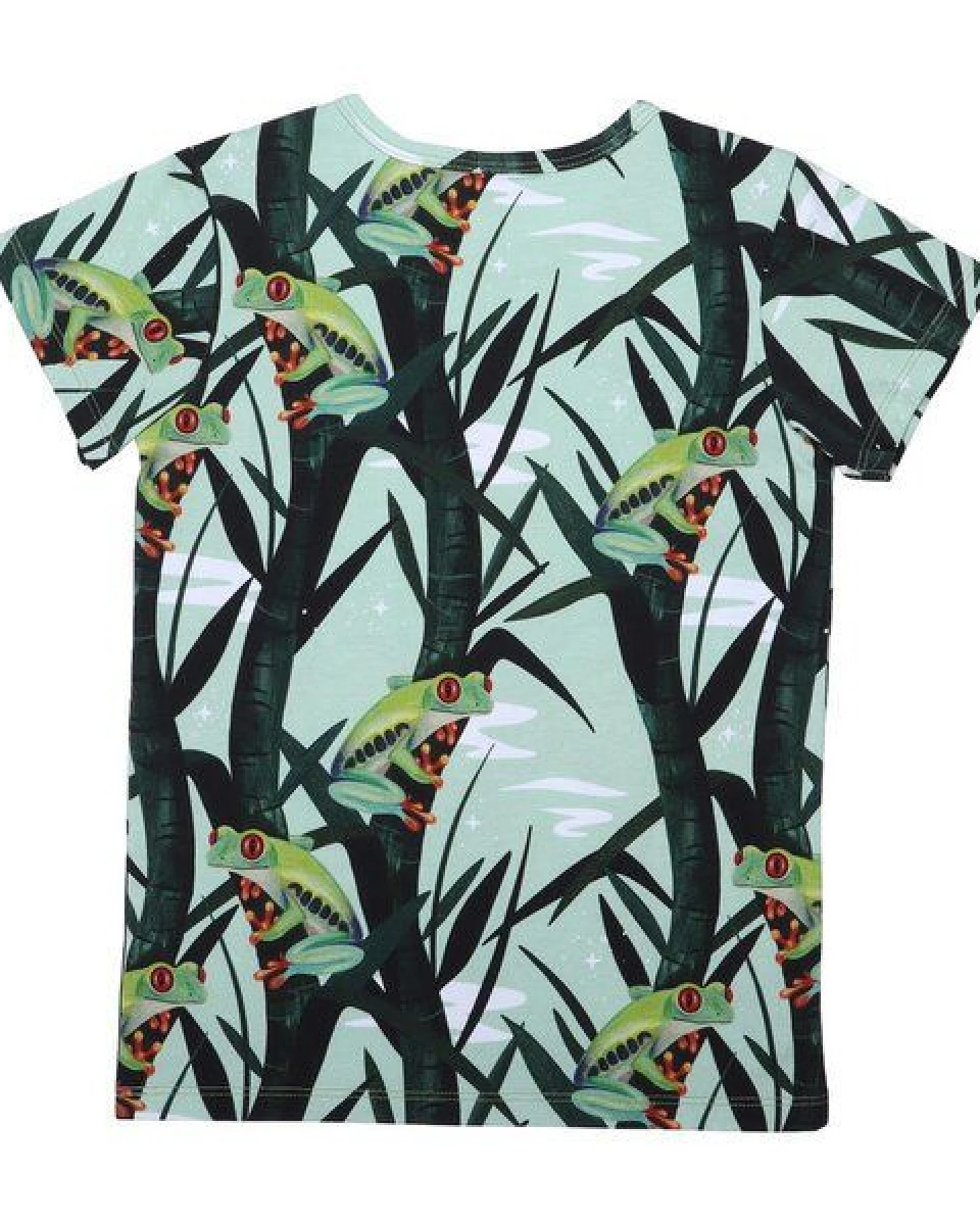 Baby T-Shirt GOTS zertifiziert – Grün mit Froschmotiv, Kurzarm, weich & bequem – Ansicht 3