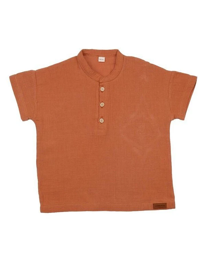 Baby T-Shirt GOTS zertifiziert Bio-Baumwolle, Braun, Walkiddy
