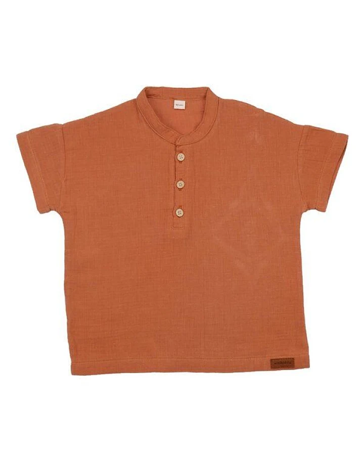 Baby T-Shirt GOTS zertifiziert Bio-Baumwolle, Braun, Walkiddy