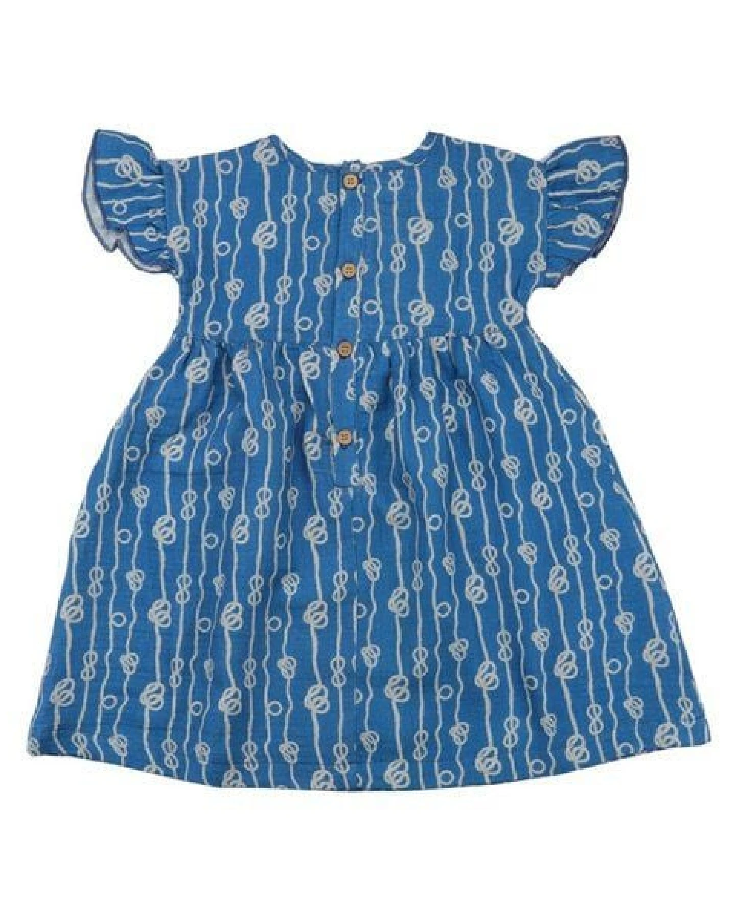 Kleinkinder Kleid Bio-Baumwolle Birds of the Rainforest Blau Walkiddy, GOTS-zertifiziertes Kinderkleid, vegan, weiches Jersey-Kleid für Kindergarten, Familienfeiern & Alltag – Ansicht 3