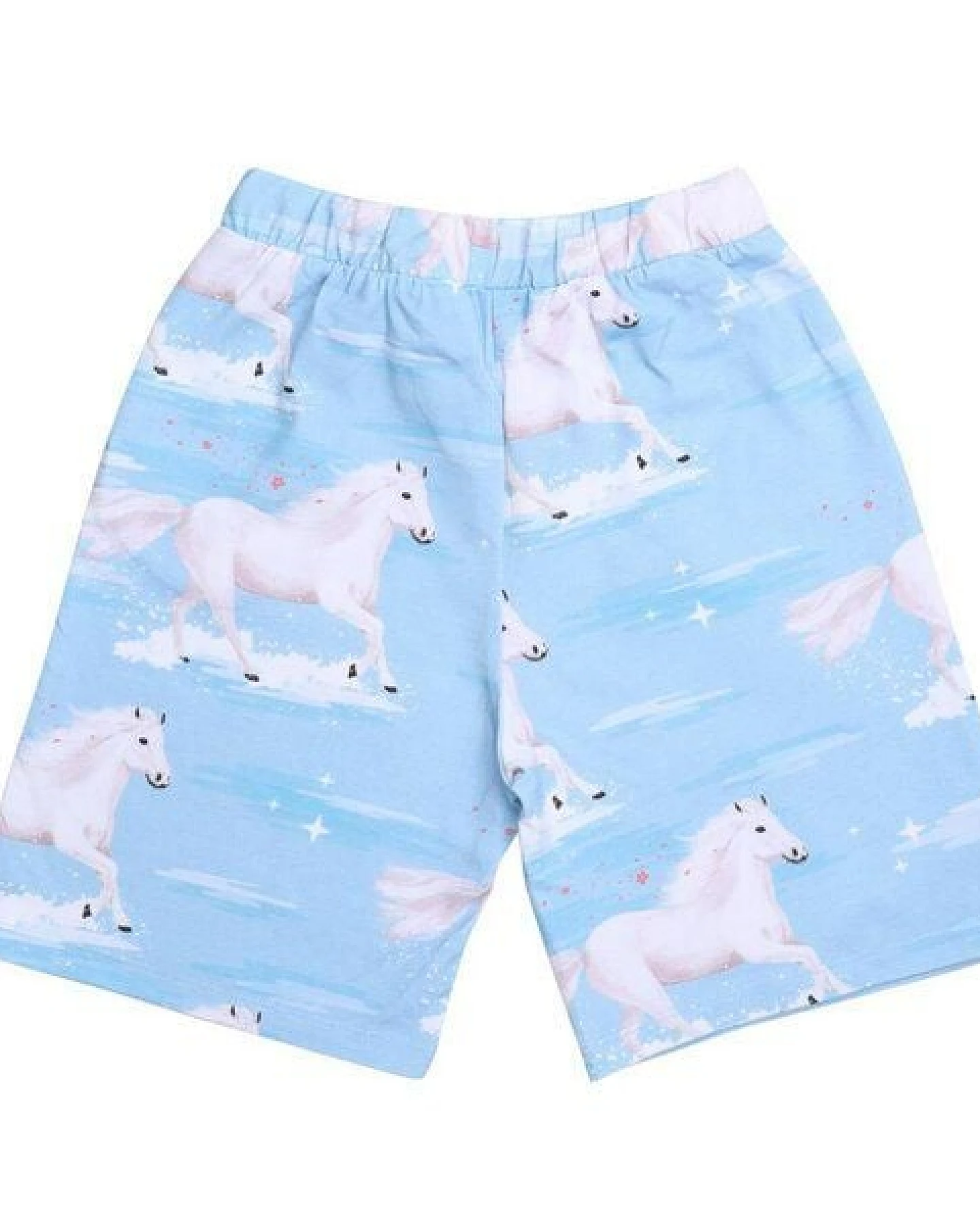 Kinder Shorts GOTS zertifiziert Bio-Baumwolle, Hellblau, Vogel-Muster, Walkiddy – Ansicht 3