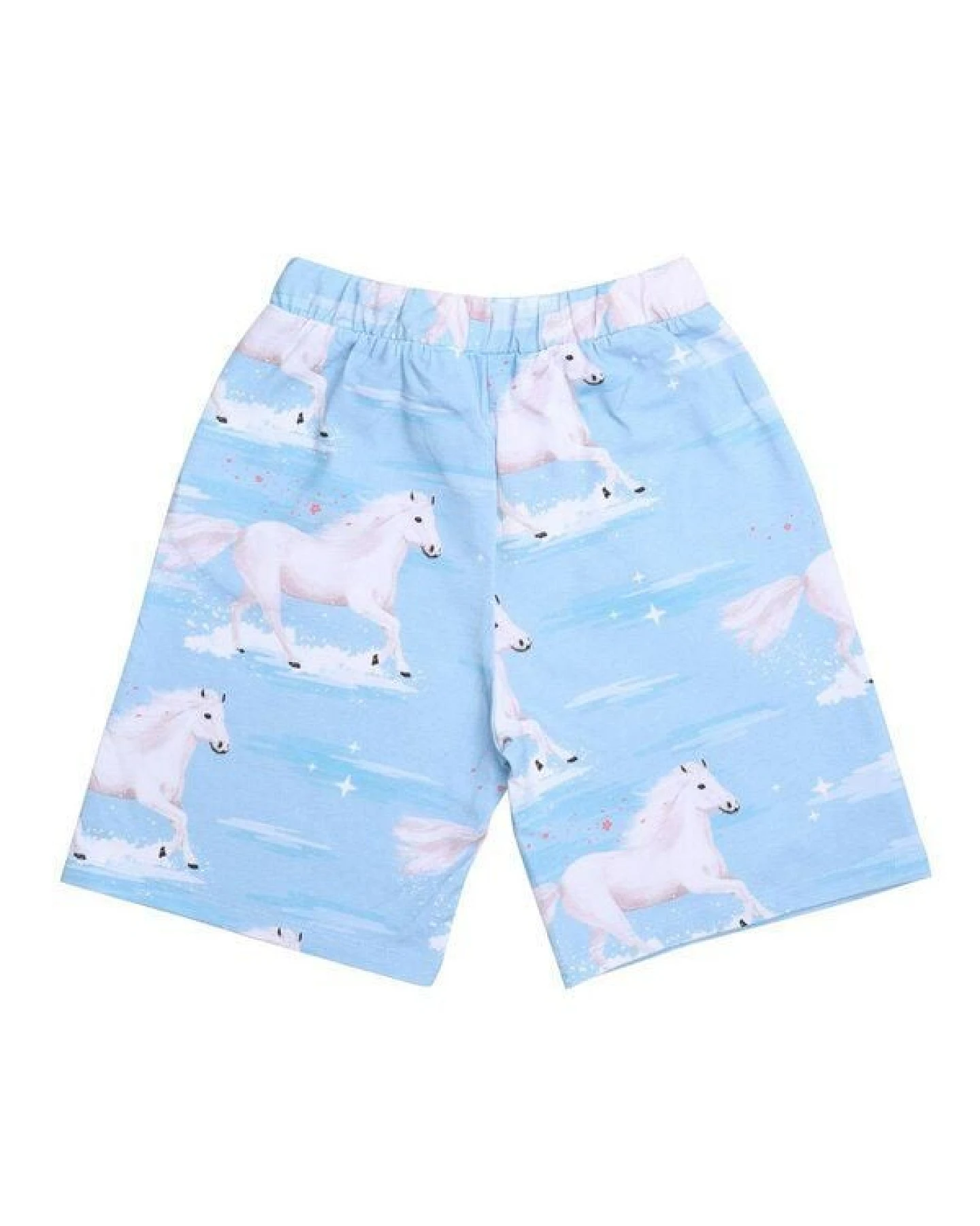 Kinder Shorts GOTS zertifiziert Bio-Baumwolle, Hellblau, Vogel-Muster, Walkiddy – Ansicht 3