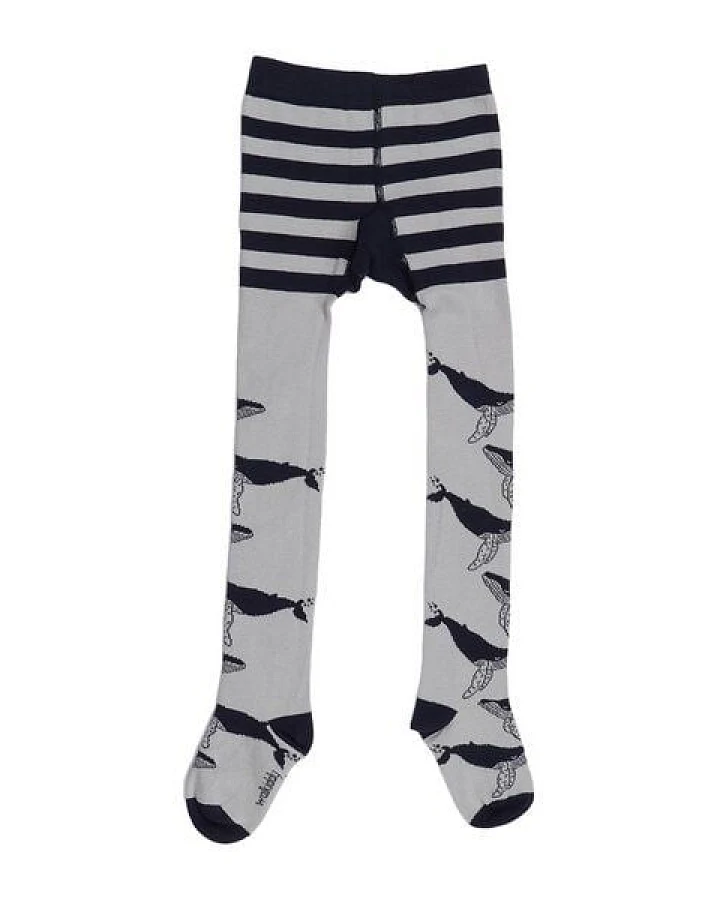 Strumpfhose Grau Wale-Allover Bio-Baumwolle GOTS – Walkiddy