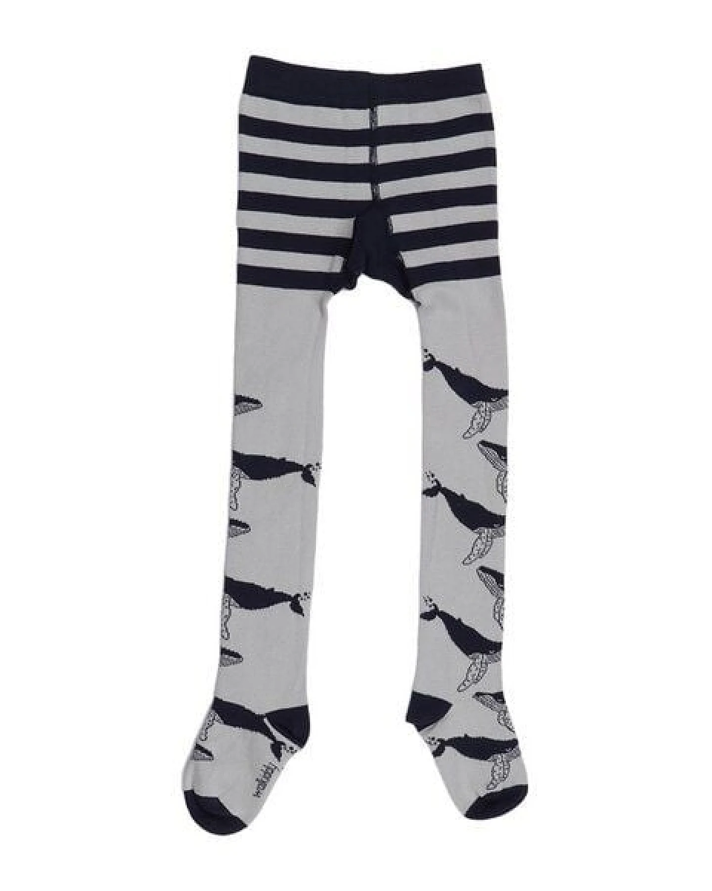 Strumpfhose Bio-Baumwolle GOTS Whale Friends dunkelblau von Walkiddy – wärmende, elastische Baby Strumpfhose, nachhaltig, vegan und fair produziert für Alltag, Krabbelzeit und Spiel – Ansicht 2