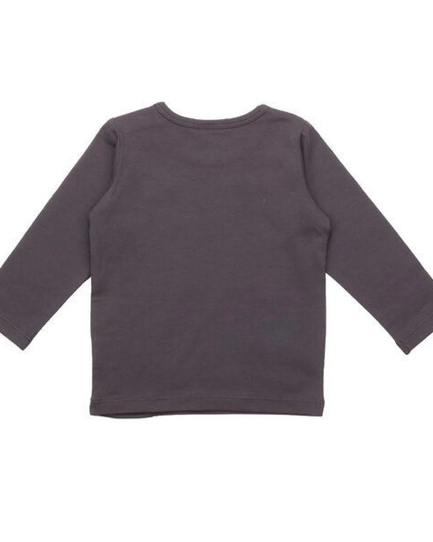 Baby Langarmshirt GOTS zertifiziert, Bio-Baumwolle, anthrazit, weich & bequem, Schulterknöpfe – Walkiddy – Ansicht 3