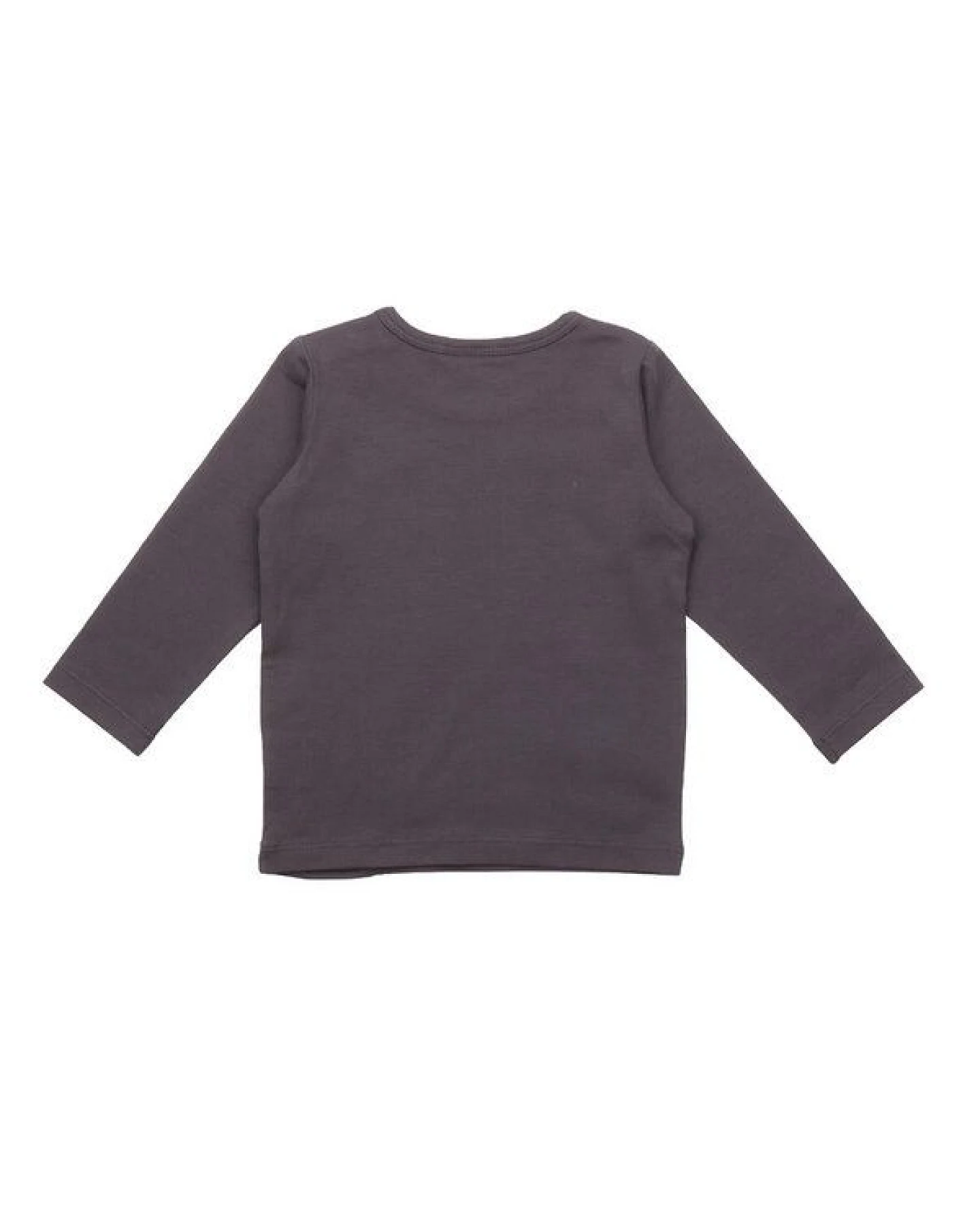 Baby Langarmshirt GOTS zertifiziert, Bio-Baumwolle, anthrazit, weich & bequem, Schulterknöpfe – Walkiddy – Ansicht 3