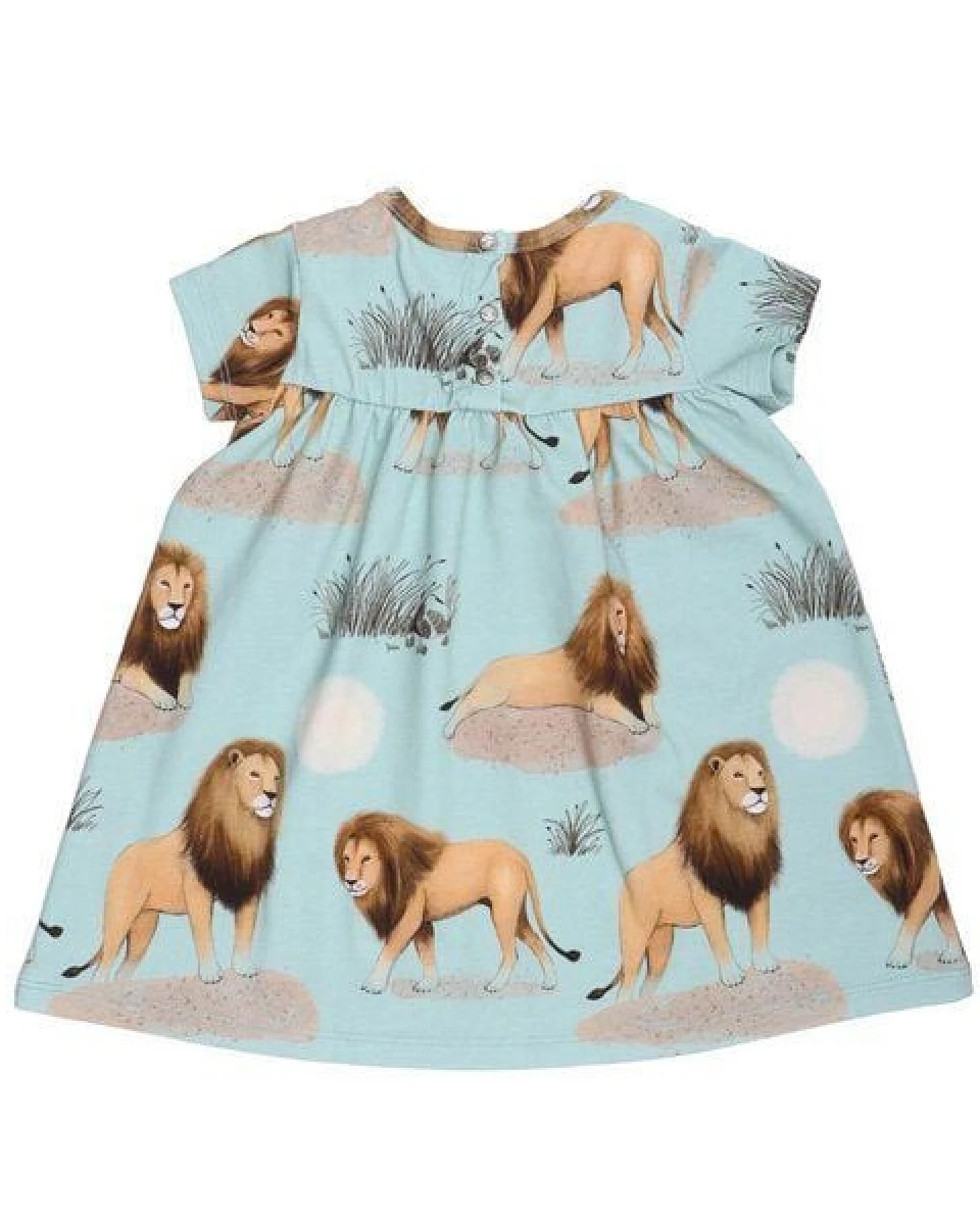Kinderkleid GOTS zertifiziert, grün, Kurzarm, Igel-Allover, weich – Walkiddy – Ansicht 3