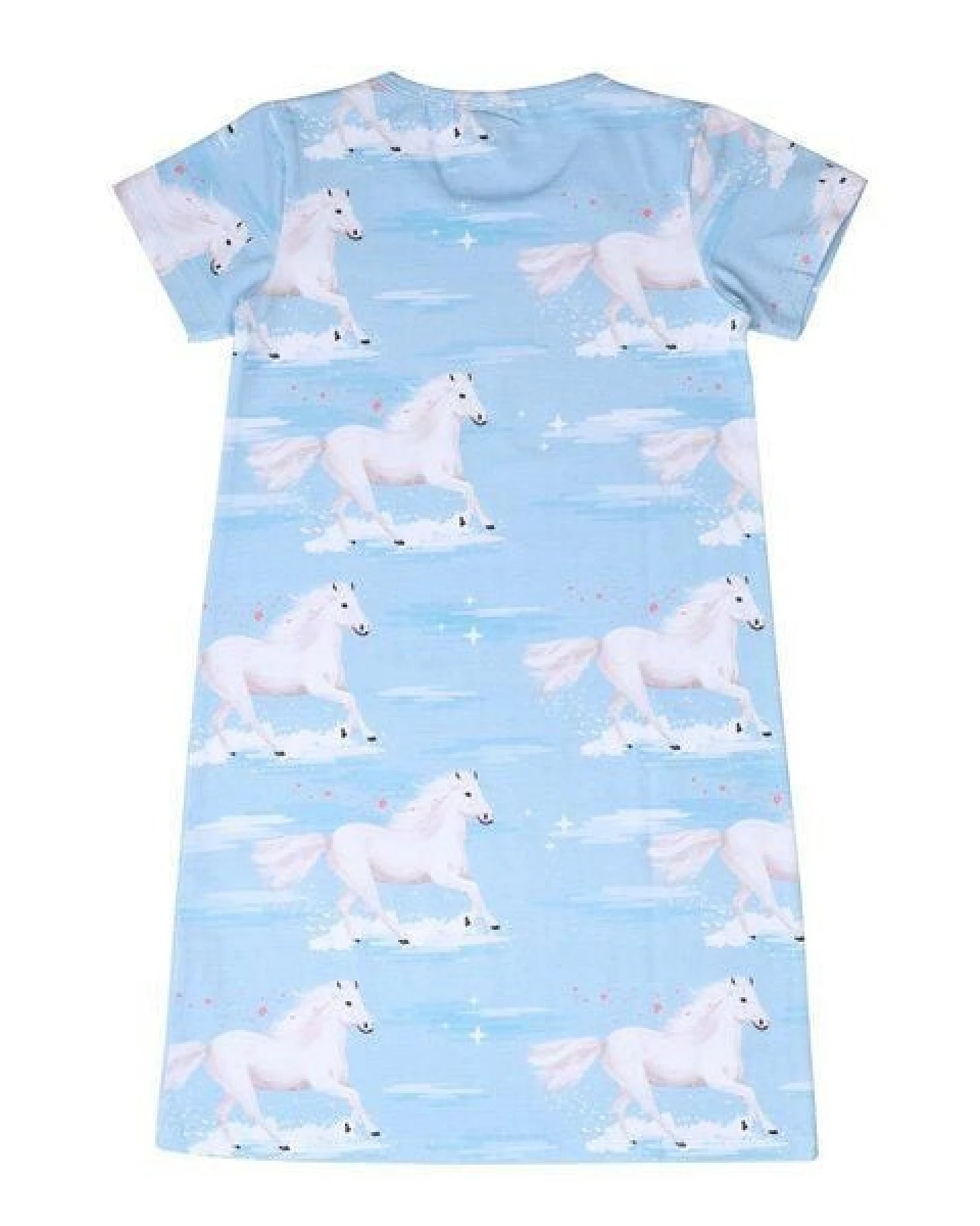 Kinder Nachthemd „White Horses“ aus Bio-Baumwolle in Blau – GOTS-zertifiziert, Walkiddy – Ansicht 3
