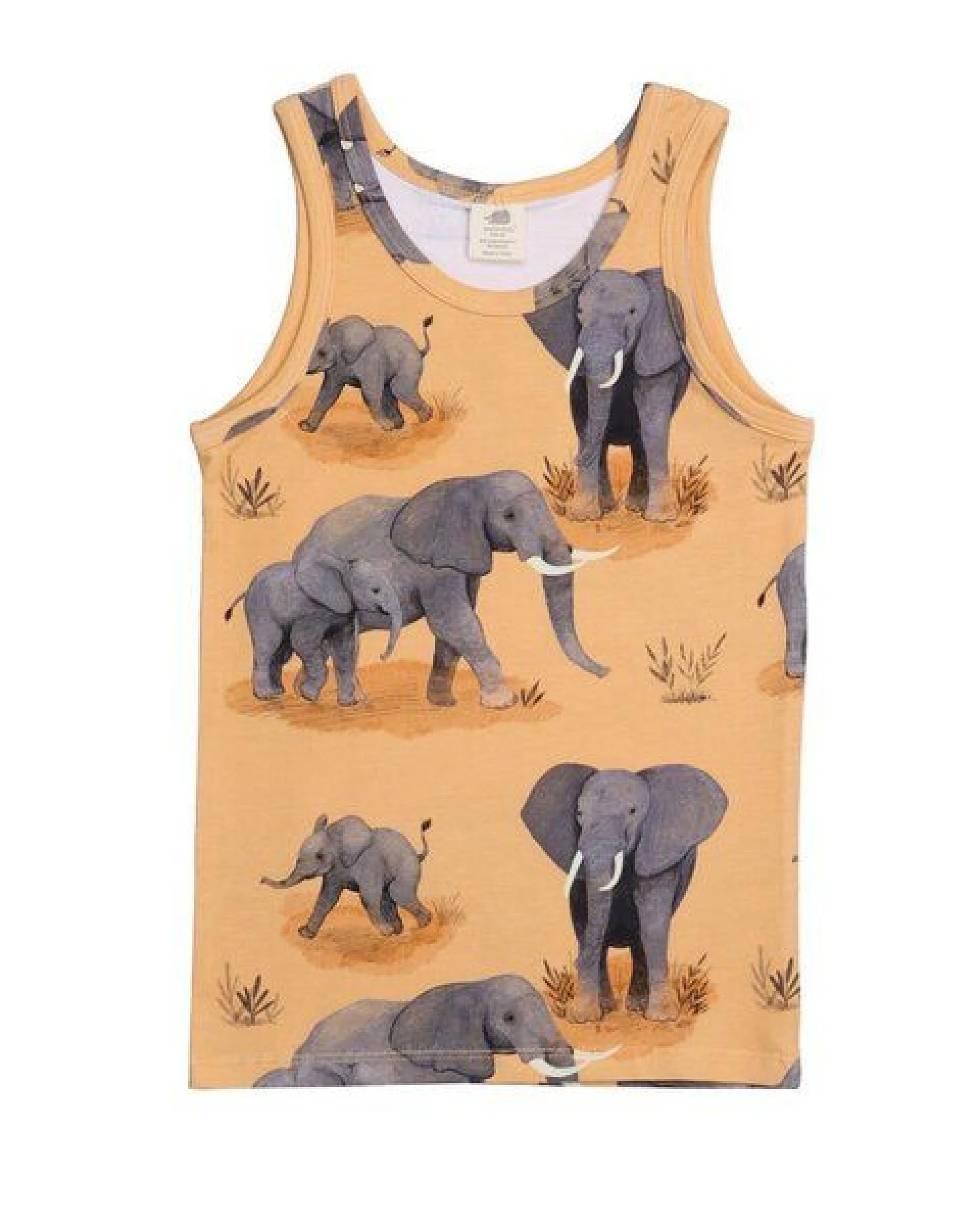 Walkiddy Elephant Family - Orange Unterhemd - Allergikerfreundlich – GOTS zertifiziert – Ansicht 2