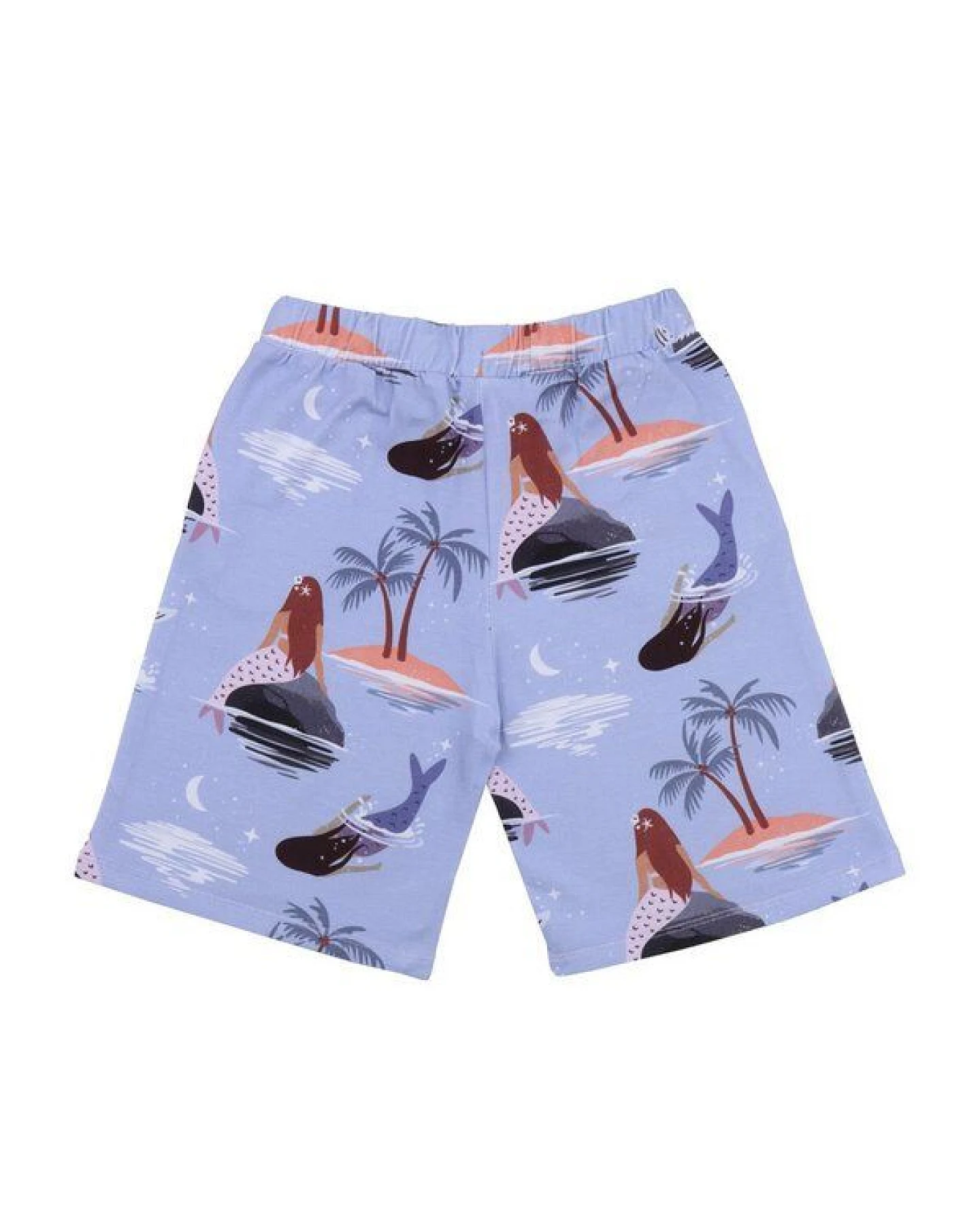 Kinder Shorts GOTS zertifiziert – Lila mit Motiv, Bund mit Kordel, weich & bequem – Ansicht 3