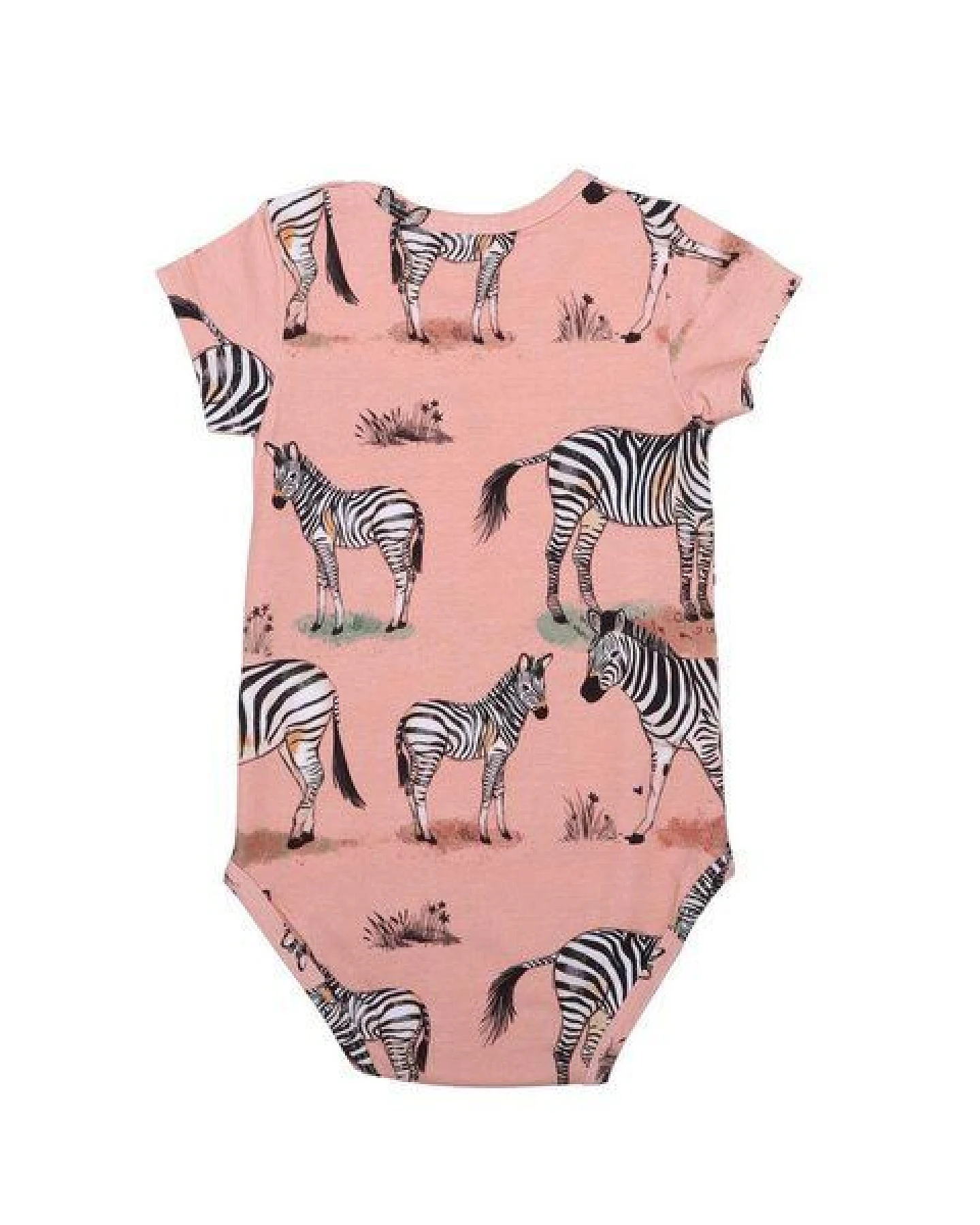 Baby Kurzarmbody GOTS zertifiziert Bio-Baumwolle Rosa Zebra-Print – Walkiddy – Ansicht 3