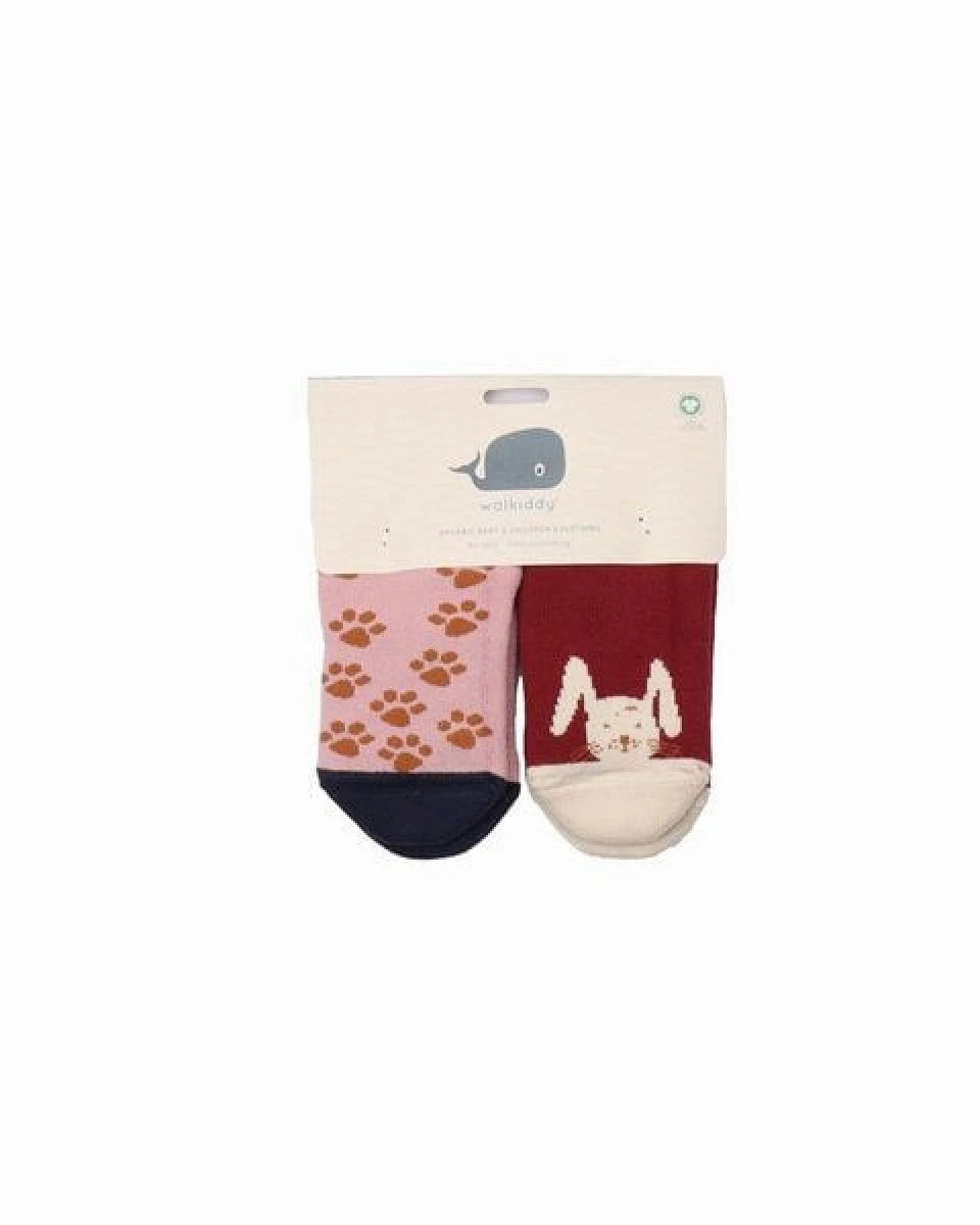 Kinder Gripper-Socken Tiny Rabbits rot – Walkiddy, GOTS-zertifizierte Bio-Baumwolle, rutschhemmende Stoppersocken aus 90% Bio-Baumwolle 2% Elasthan für Babys und Kleinkinder, ideal für erste Schritte, Krabbelphase und Kita-Alltag – Ansicht 2