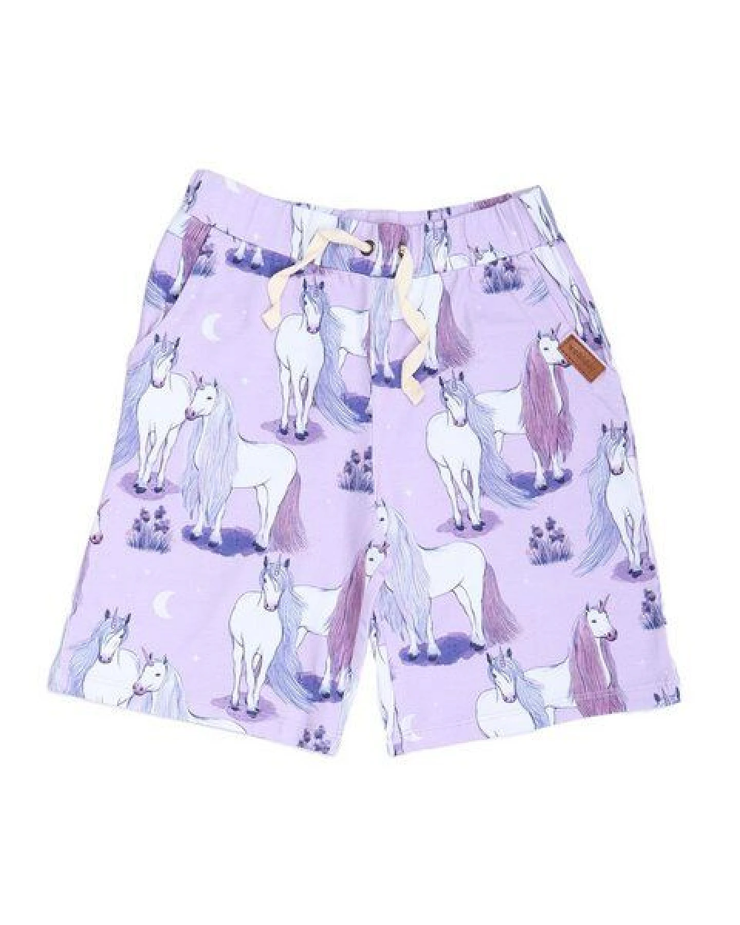 Kinder Shorts „Unicornland“ aus Bio-Baumwolle in Lila – GOTS-zertifiziert, Walkiddy – Ansicht 2