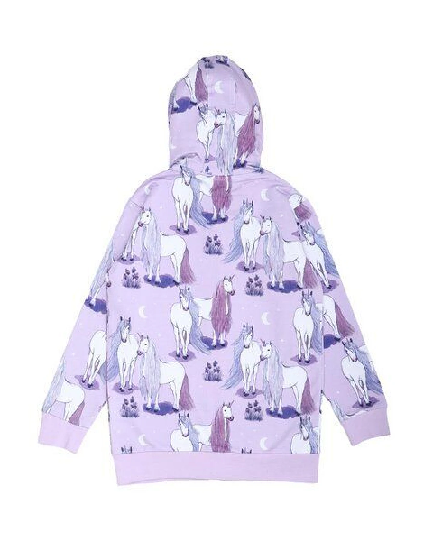 Kinder Sweatjacke GOTS zertifiziert Bio-Baumwolle, Lila, Einhorn-Muster, Walkiddy – Ansicht 3