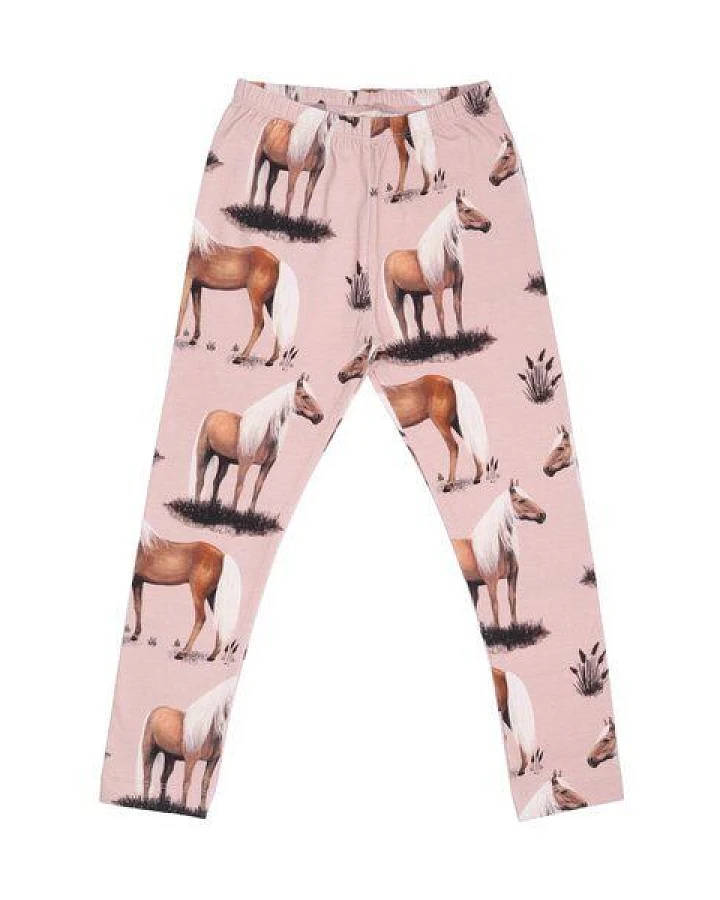 Walkiddy Beauty Horses - Nachhaltige Rosa Leggings, Umweltfreundlich & Stilvoll – GOTS zertifiziert