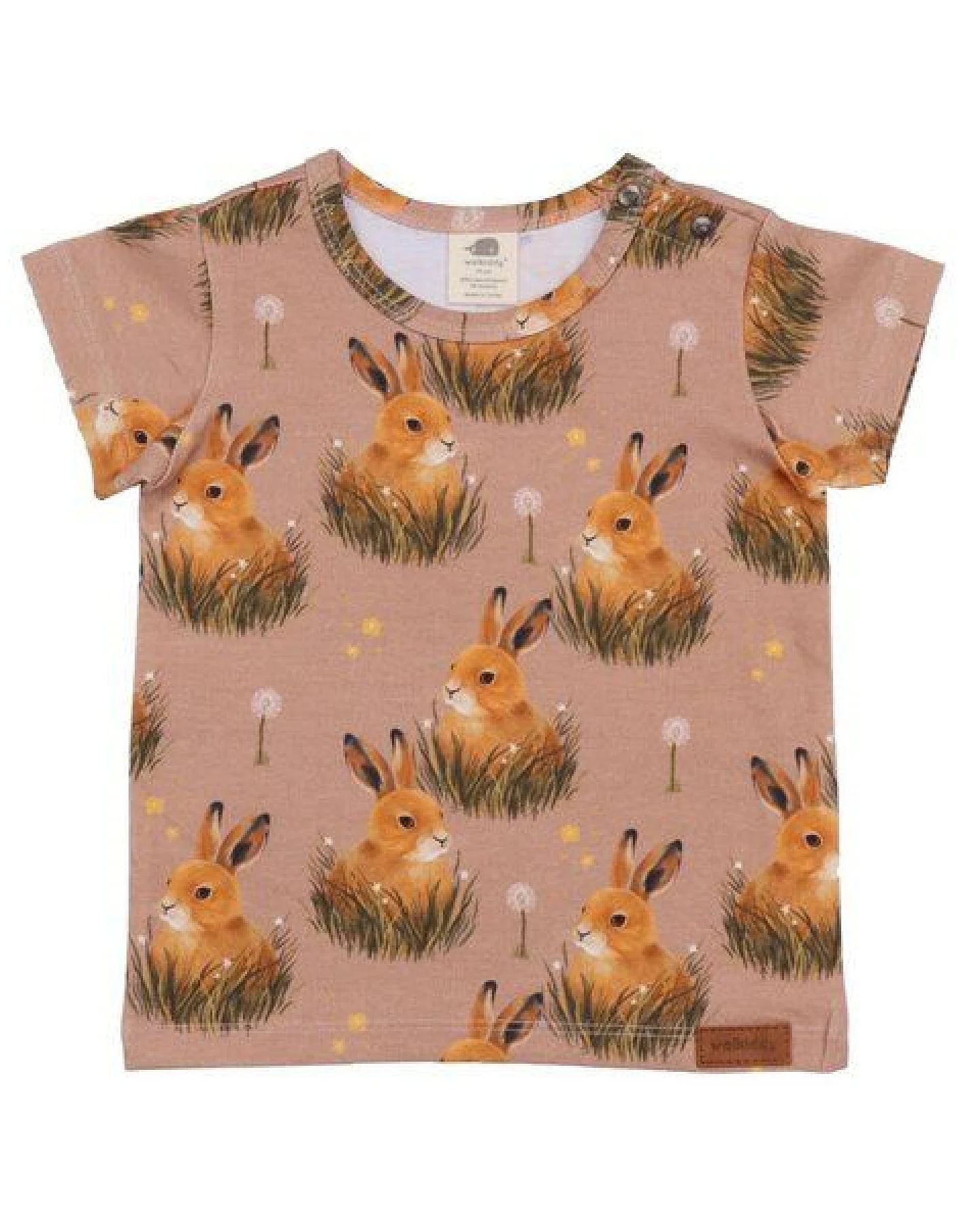 Bio-Baumwolle Rosa T-Shirt Pretty Bunnies - Nachhaltig & Allergikerfreundlich von Walkiddy – GOTS zertifiziert – Ansicht 2