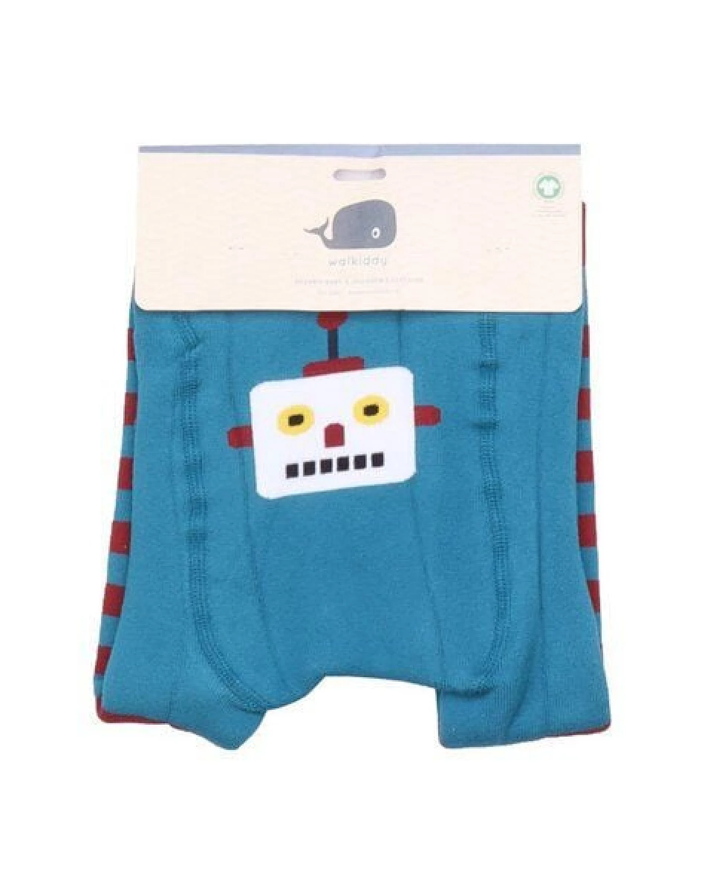 Leggings Blau Roboter-Allover Bio-Baumwolle GOTS – Walkiddy – Ansicht 4