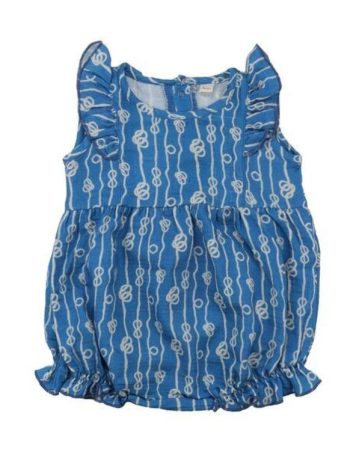 Baby Romper GOTS zertifiziert, Bio-Baumwolle, dunkelblau, „Sailor’s Knot“, ärmellos, weich & bequem – Walkiddy