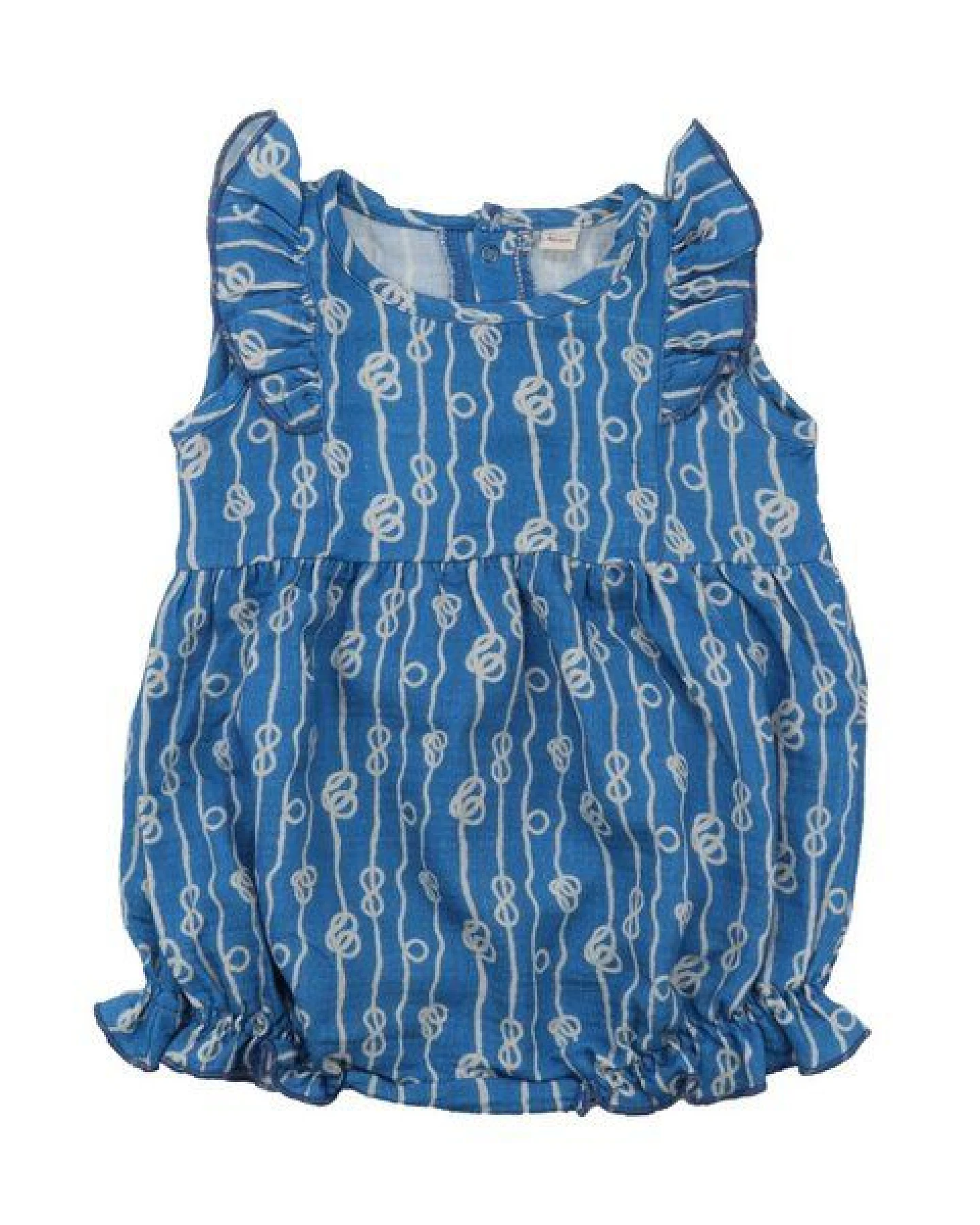 Baby Romper GOTS zertifiziert, Bio-Baumwolle, dunkelblau, „Sailor’s Knot“, ärmellos, weich & bequem – Walkiddy – Ansicht 2