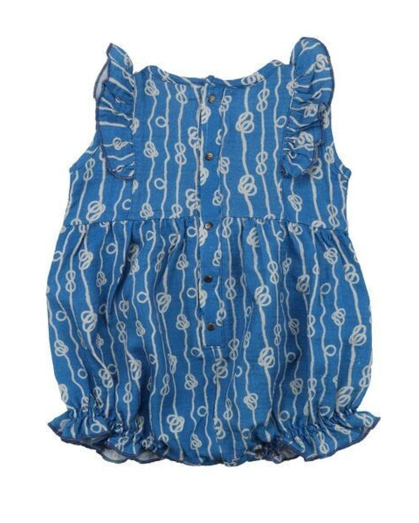 Baby Romper GOTS zertifiziert, Bio-Baumwolle, dunkelblau, „Sailor’s Knot“, ärmellos, weich & bequem – Walkiddy – Ansicht 3