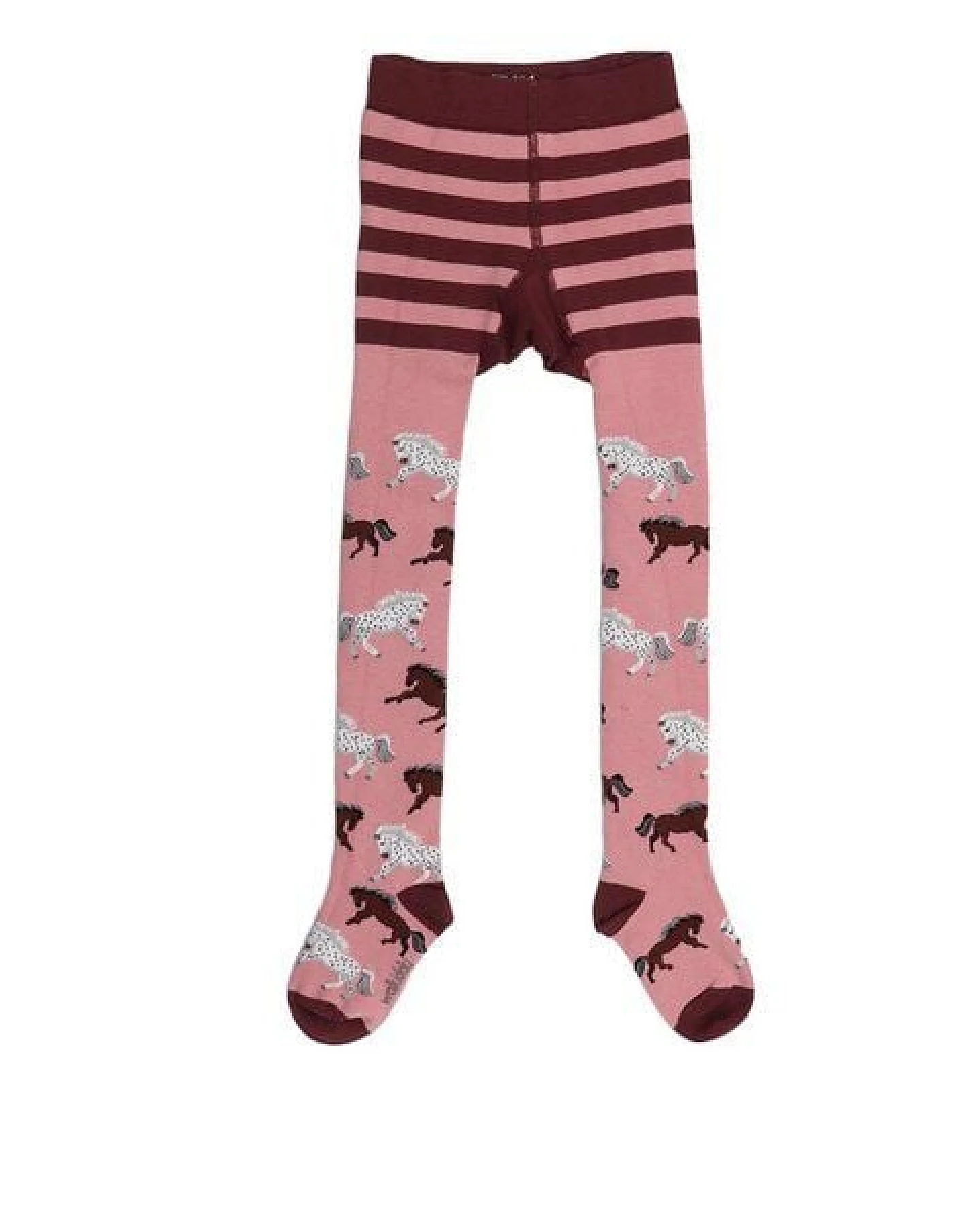 Kinder Strumpfhose Bio-Baumwolle Schimmel Horses Lila Walkiddy, GOTS-zertifizierte Tights, vegan, weiche Pferde-Strumpfhose für Kinder, nachhaltige Alternative zu konventionellen Strümpfen – Ansicht 2