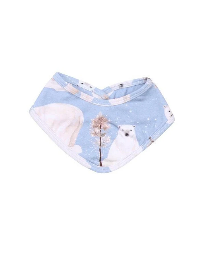Walkiddy Polar Bear Family Blau – Öko-Aware Dreieckstuch für nachhaltige Mode – GOTS zertifiziert