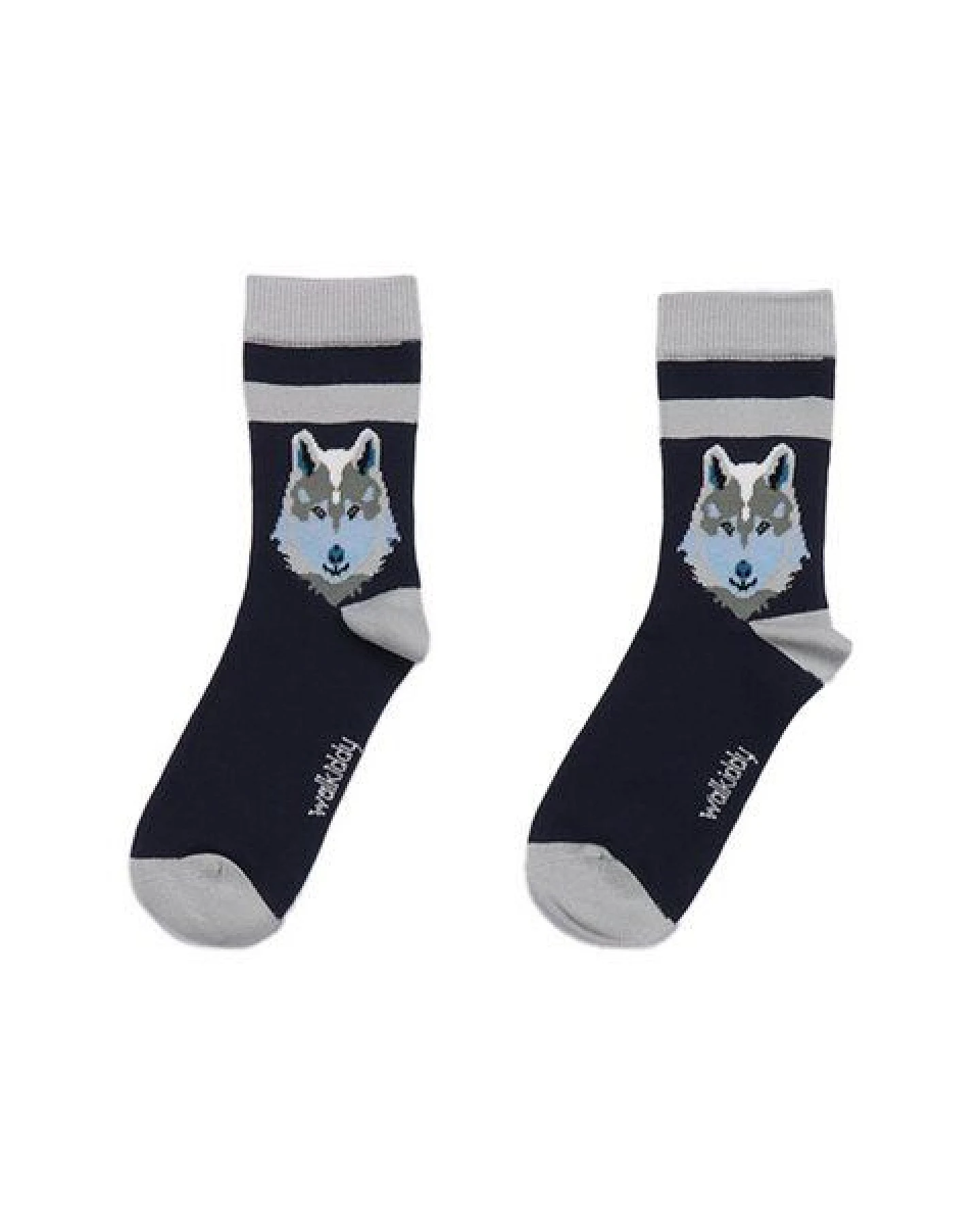 Baby Socken Bio-Baumwolle GOTS Singing Wolves von Walkiddy – weiche, elastische, nachhaltig produzierte Kindersocken, ideal für empfindliche Babyfüße – mit liebevollem Waldtier-Design – Ansicht 4