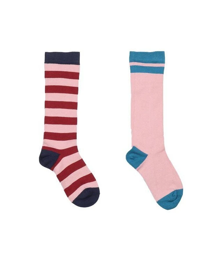 Baby Socken Pastel Pink lang gestreift – Walkiddy, GOTS Bio-Baumwolle, lange weiche Streifensocken für Alltag, Kinderwagen, Erstausstattung & Geschenk