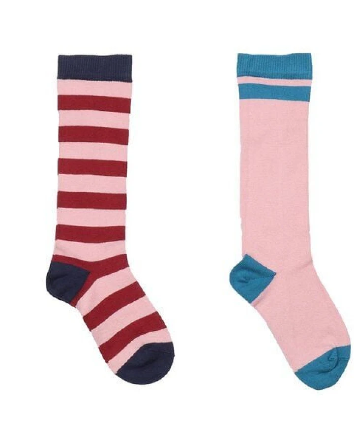 Baby Socken Pastel Pink lang gestreift – Walkiddy, GOTS Bio-Baumwolle, lange weiche Streifensocken für Alltag, Kinderwagen, Erstausstattung & Geschenk