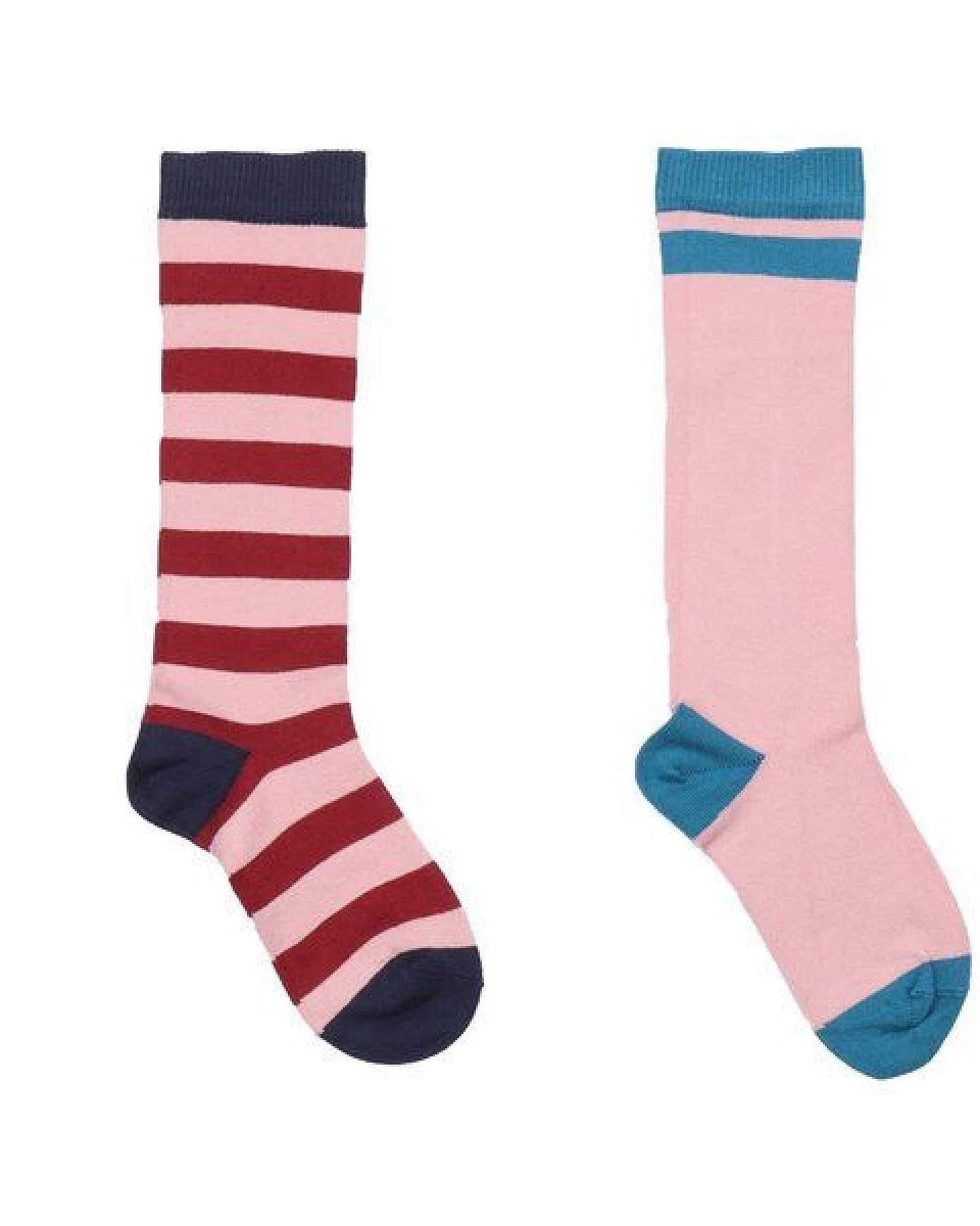 Baby Socken Pastel Pink lang gestreift – Walkiddy, GOTS Bio-Baumwolle, lange weiche Streifensocken für Alltag, Kinderwagen, Erstausstattung & Geschenk – Ansicht 2