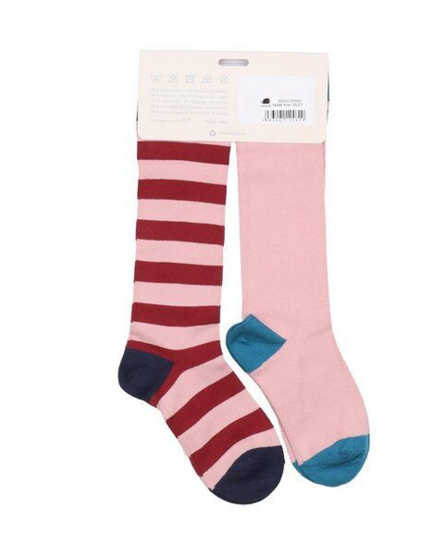 Baby Socken Pastel Pink lang gestreift – Walkiddy, GOTS Bio-Baumwolle, lange weiche Streifensocken für Alltag, Kinderwagen, Erstausstattung & Geschenk – Ansicht 4
