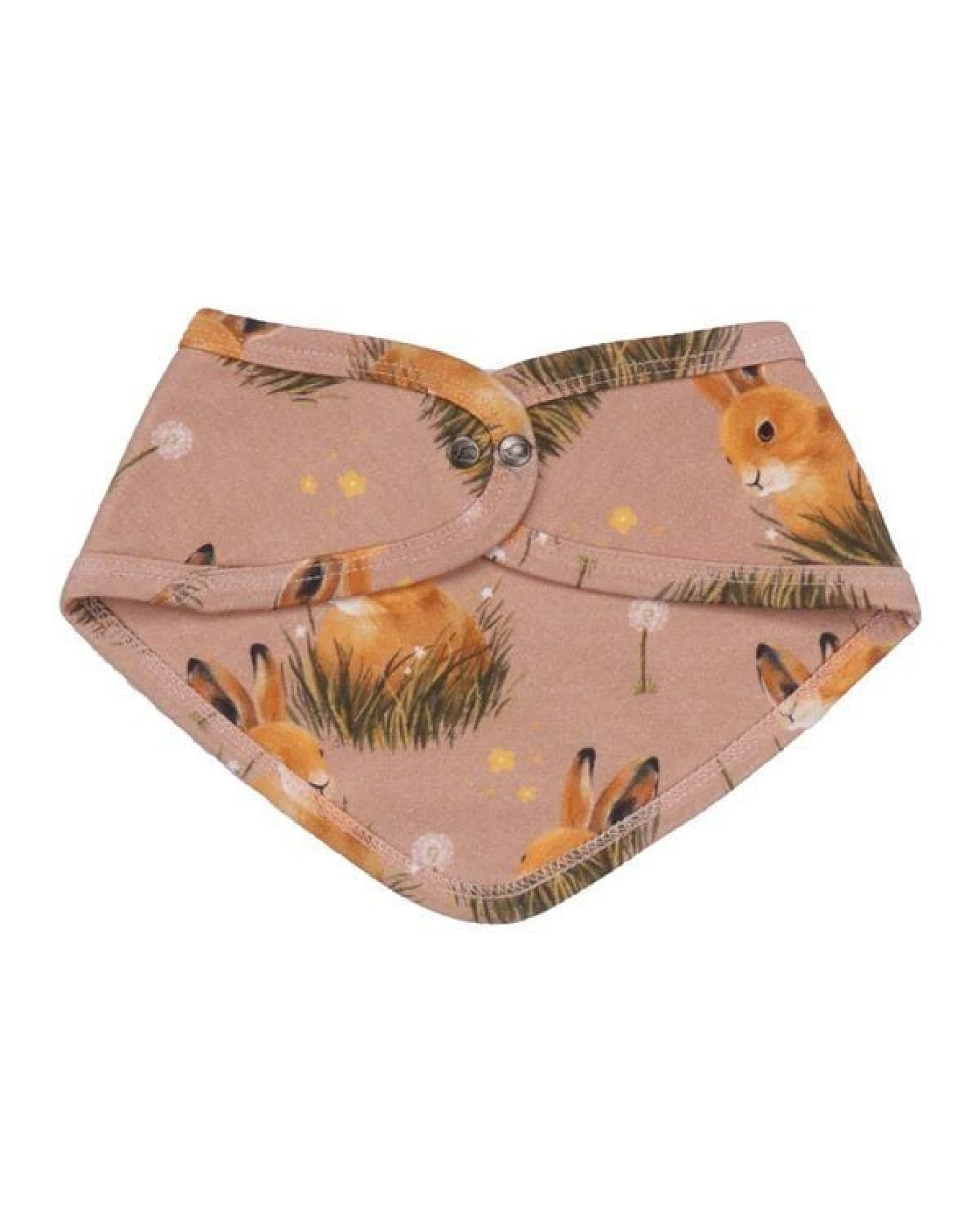 Baby Dreieckstuch Bio-Baumwolle GOTS Pretty Bunnies, saugfähiges Halstuch & Spucktuch, weiches Musselin-Feeling, ideal beim Zahnen, schützt Kleidung zuverlässig und schont empfindliche Babyhaut von Walkiddy – Ansicht 3