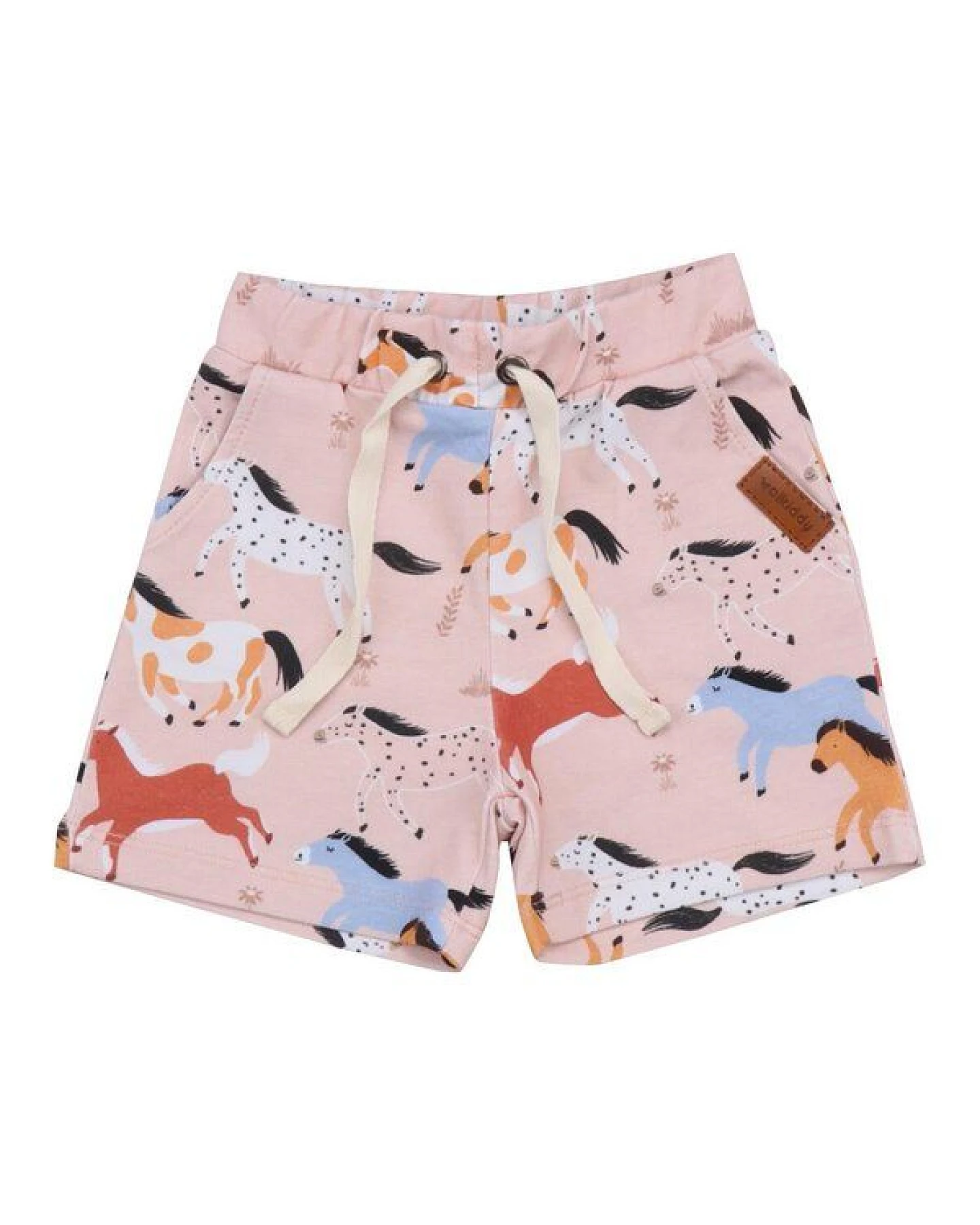 Bio-Baumwollshorts Baby Horses in Rosa - Nachhaltig & Allergikerfreundlich von Walkiddy – GOTS zertifiziert – Ansicht 2