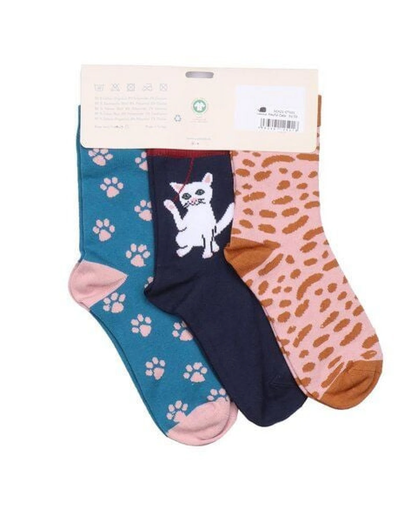 Baby & Kinder Socken GOTS zertifiziert Bio-Baumwolle Katzenmotive weich elastisch – Walkiddy – Ansicht 4