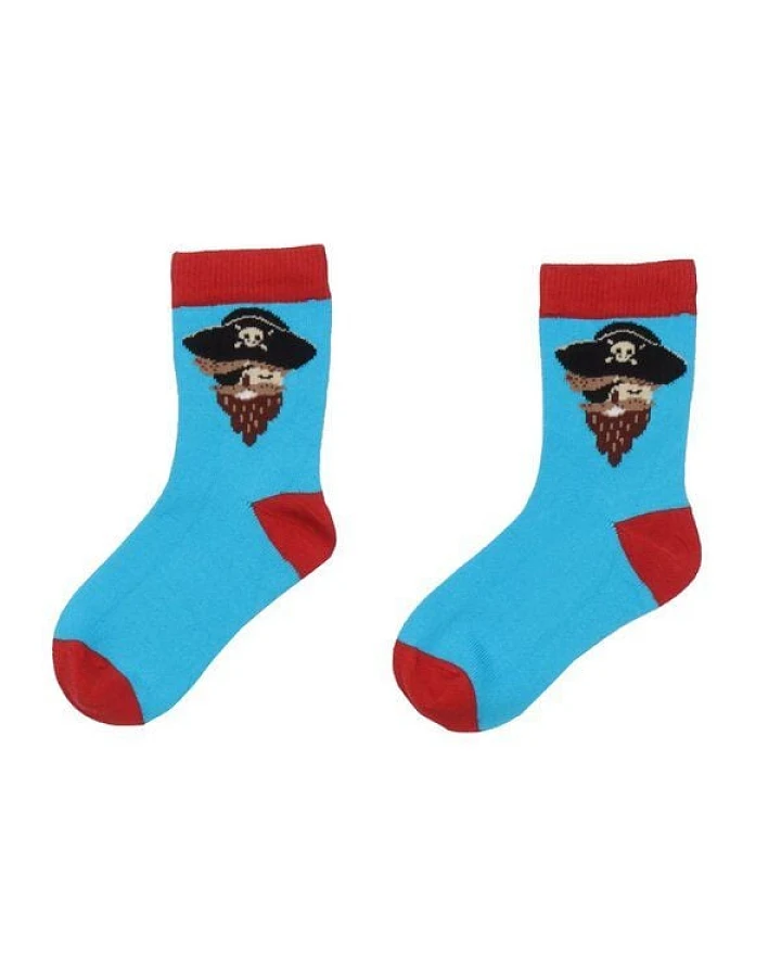 Walkiddy Nachhaltige Piratenschiff-Socken, Dunkelblau, Allergikerfreundlich & Umweltbewusst – GOTS zertifiziert