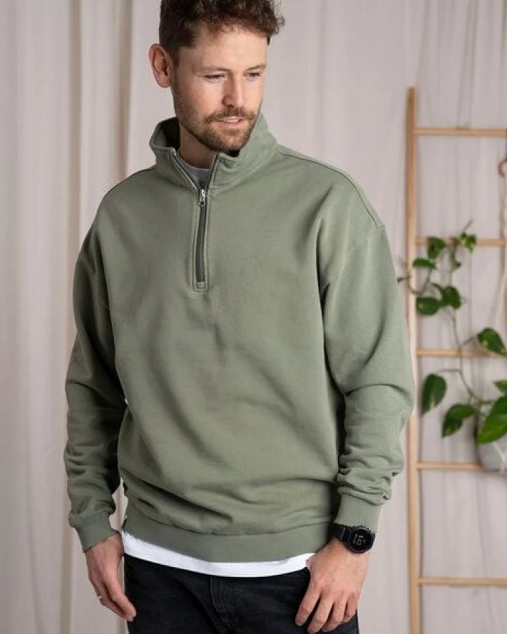 Vresh Clothing Valentin - Unisex Half-Zip-Hoodie aus Biobaumwolle