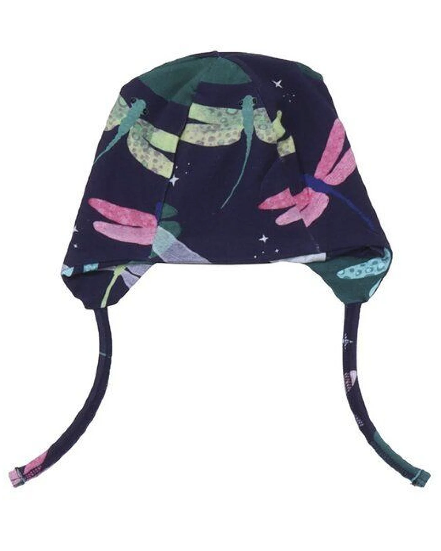 Walkiddy Nachhaltige Kinder-Mütze, Colorful Dragonflies Dunkel Blau, allergikerfreundlich & umweltfreundlich – GOTS zertifiziert – Ansicht 3