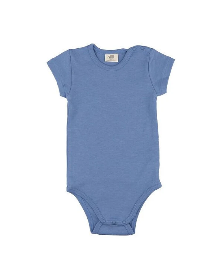Baby Kurzarmbody GOTS zertifiziert – Hellblau, schlicht & bequem, weich auf der Haut