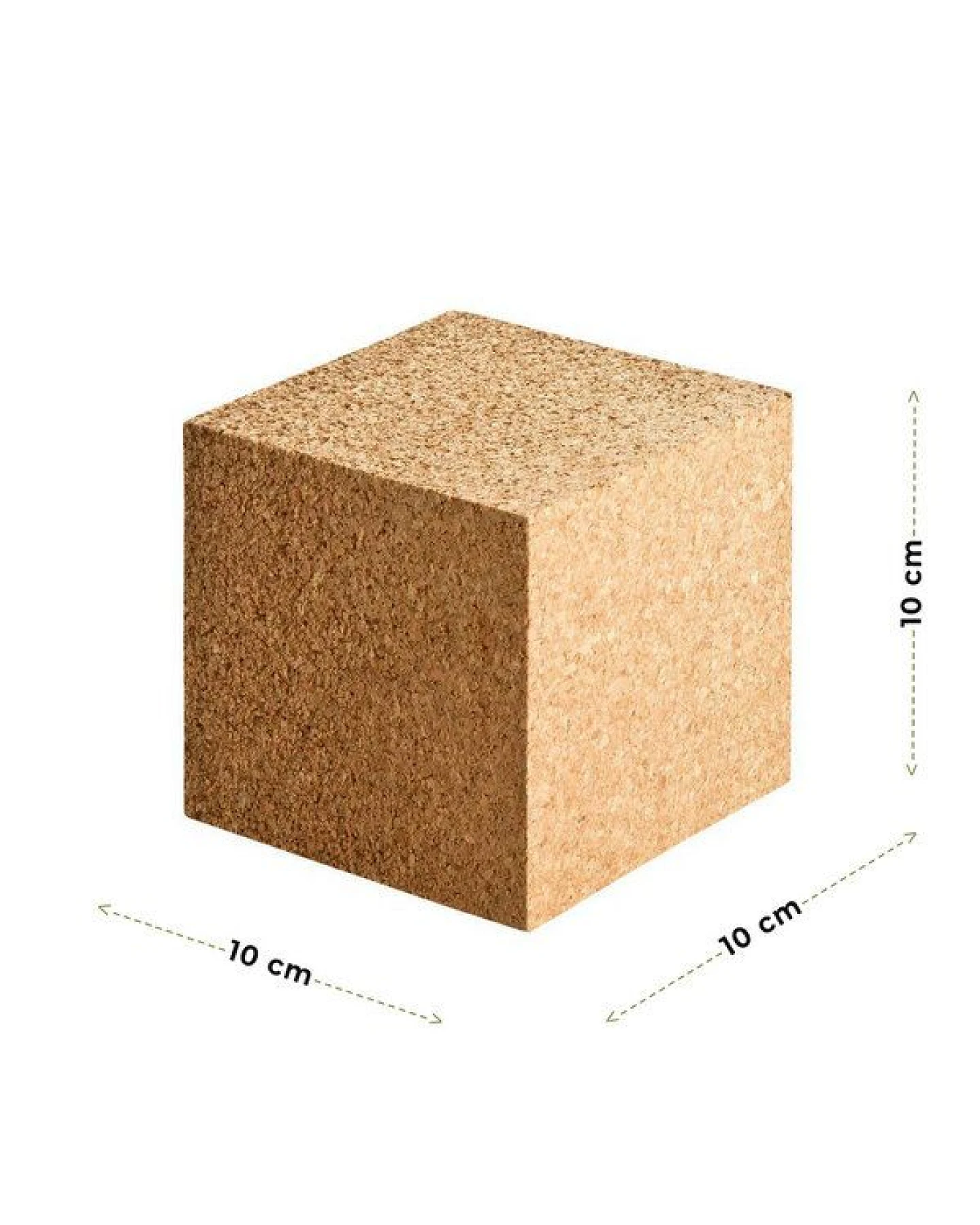Kork-Deko 3er Set: Korkwürfel Würfel aus Kork - 10 cm x 10 cm x 10 cm - zum Basteln und Spielen - 100% Presskork – Ansicht 3