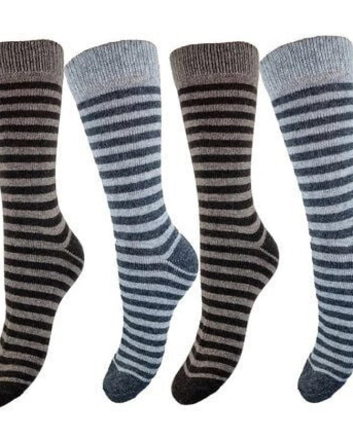 Bruno Barella Alpaka Winter Thermo Socken gestreift in 6er Pack