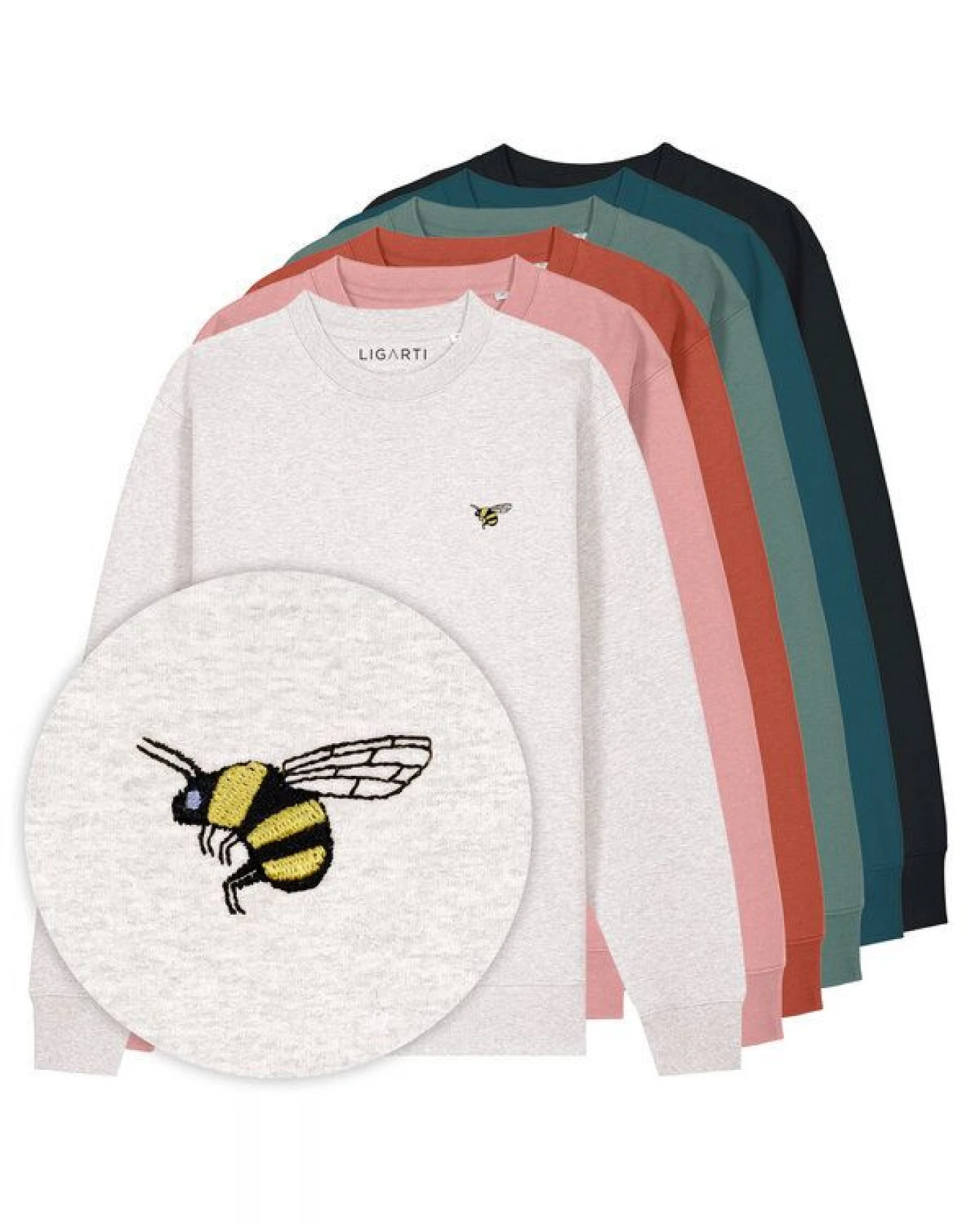 Bestickter Pullover – Brumhilde die Hummel – LIGARTI Tiermanufaktur – Ansicht 2
