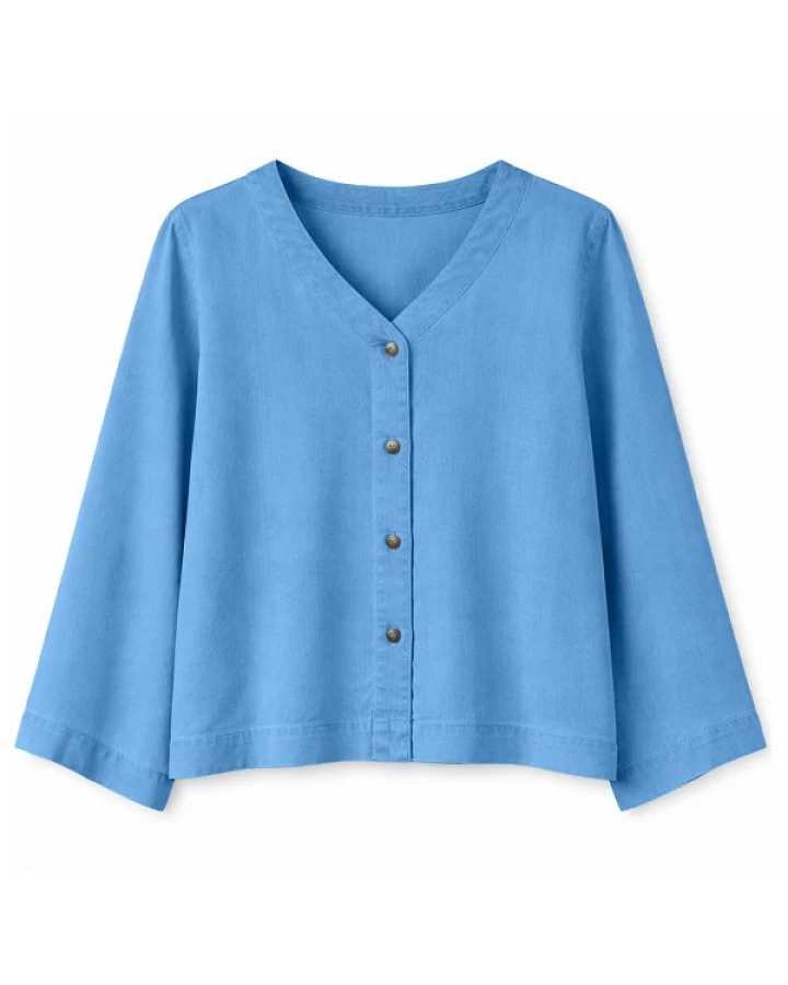 Mazine - Women's V-Neck Tencel Blouse - Bluse Gr XS blau