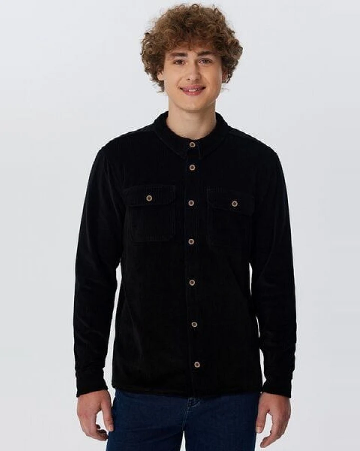 Leela Cotton Herren Cordhemd aus 100% kbA-Baumwolle Jacke - Feiner Nicky Cordstoff Herrenhemd Ferizeithemd
