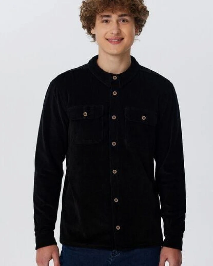 Leela Cotton Herren Cordhemd aus 100% kbA-Baumwolle Jacke - Feiner Nicky Cordstoff Herrenhemd Ferizeithemd