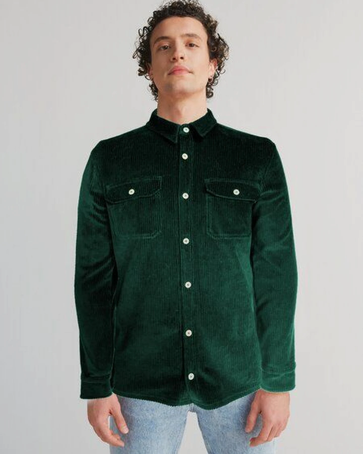 Leela Cotton Herren Cordhemd aus 100% kbA-Baumwolle Jacke - Feiner Nicky Cordstoff Herrenhemd Ferizeithemd – Ansicht 2