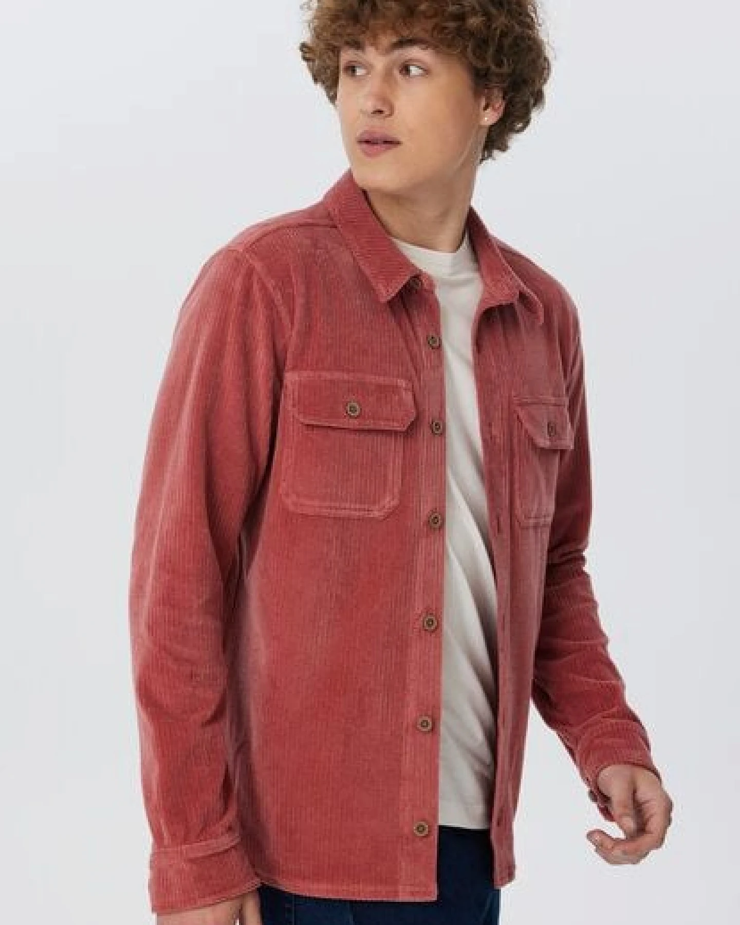 Leela Cotton Herren Cordhemd aus 100% kbA-Baumwolle Jacke - Feiner Nicky Cordstoff Herrenhemd Ferizeithemd – Ansicht 3