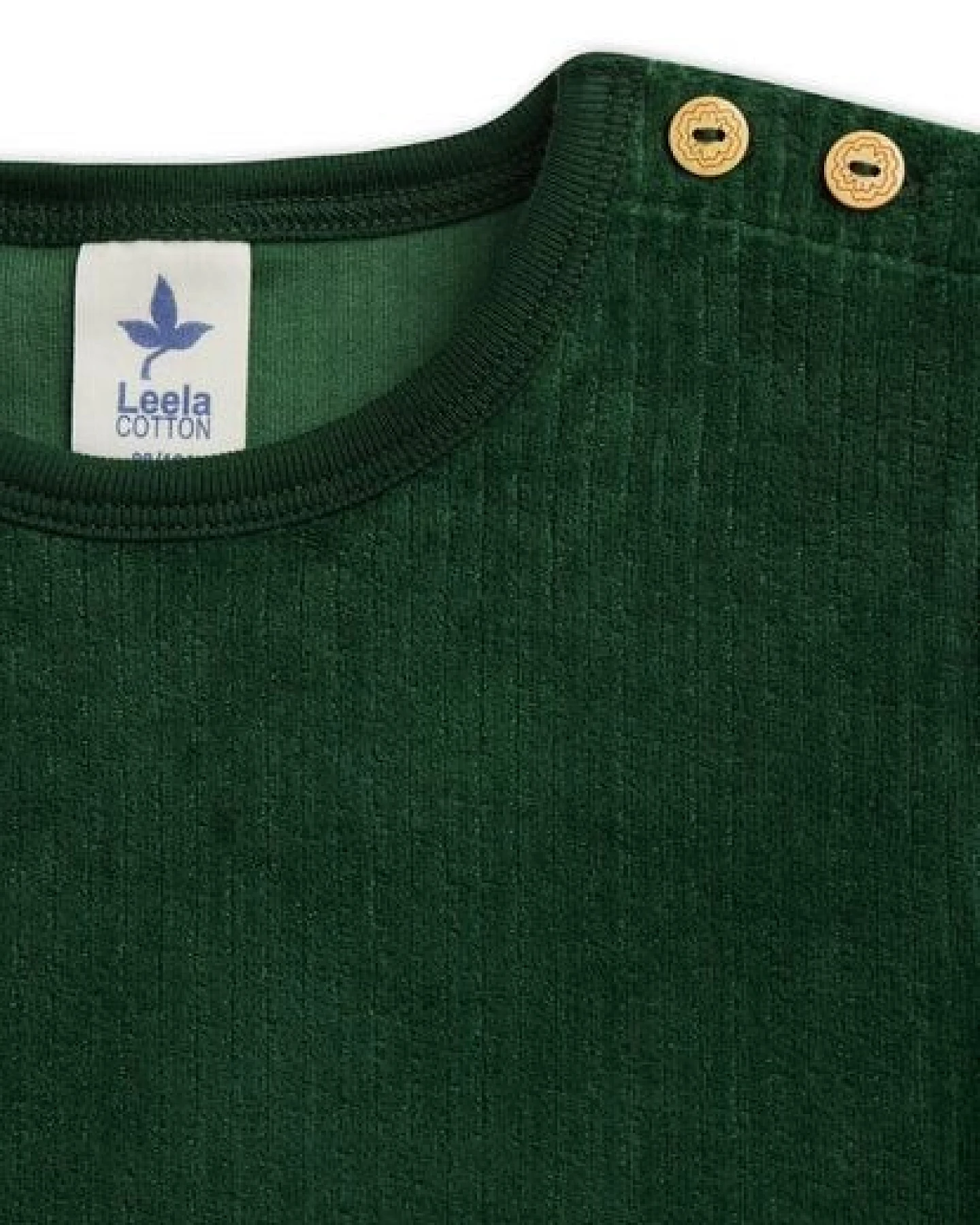 Leela Cotton Nachhaltiges Kinder Langarmkleid aus Cordstoff – 100% Bio Baumwolle Langarm-Kleid für Mädchen, Strickkleid mit Rundhalsausschnitt – Ansicht 3
